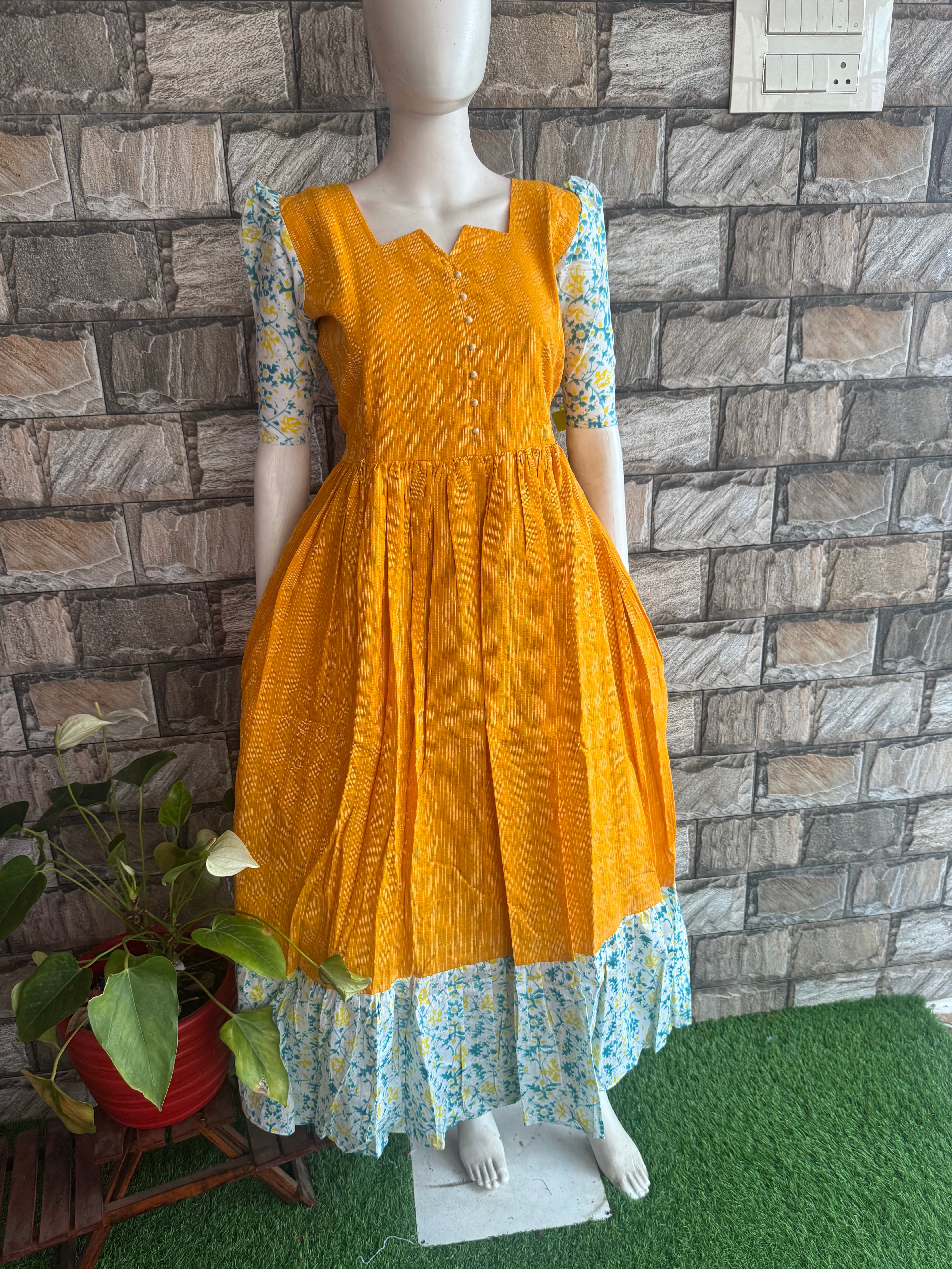 Manjal  Soft Kanta cotton Maternity maxi