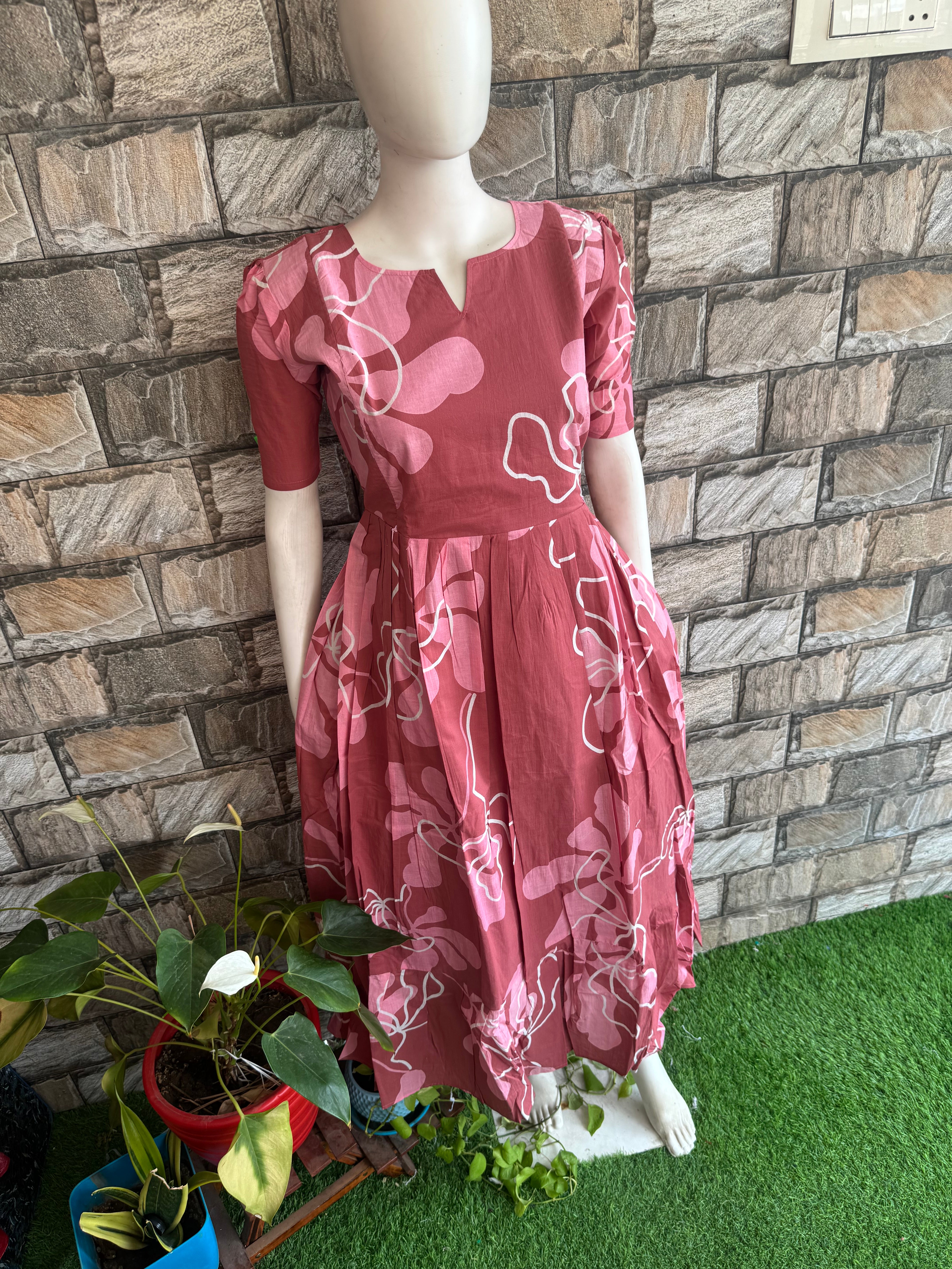 Brown pale onion shade   soft cotton Maternity maxi