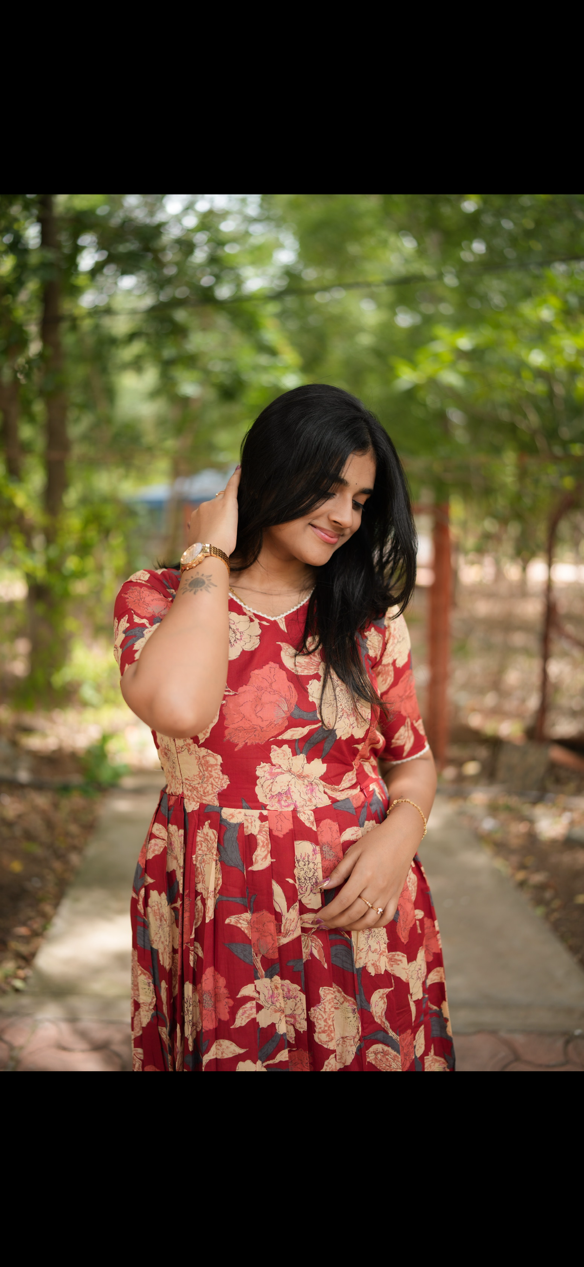 Soft cotton Maternity Feeding Maxi Hibiscus
