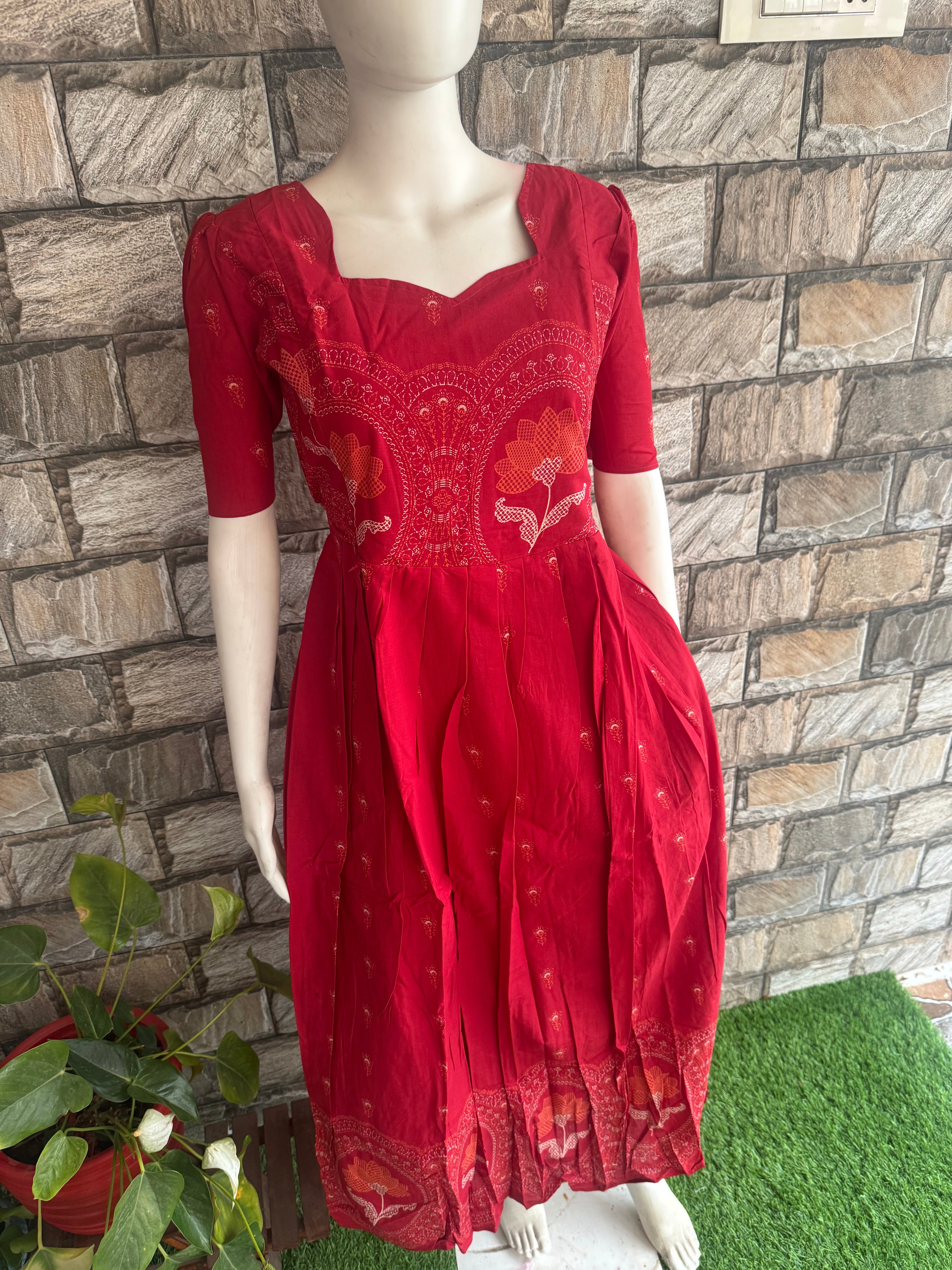 Soft cotton Maternity maxi - Kumkum