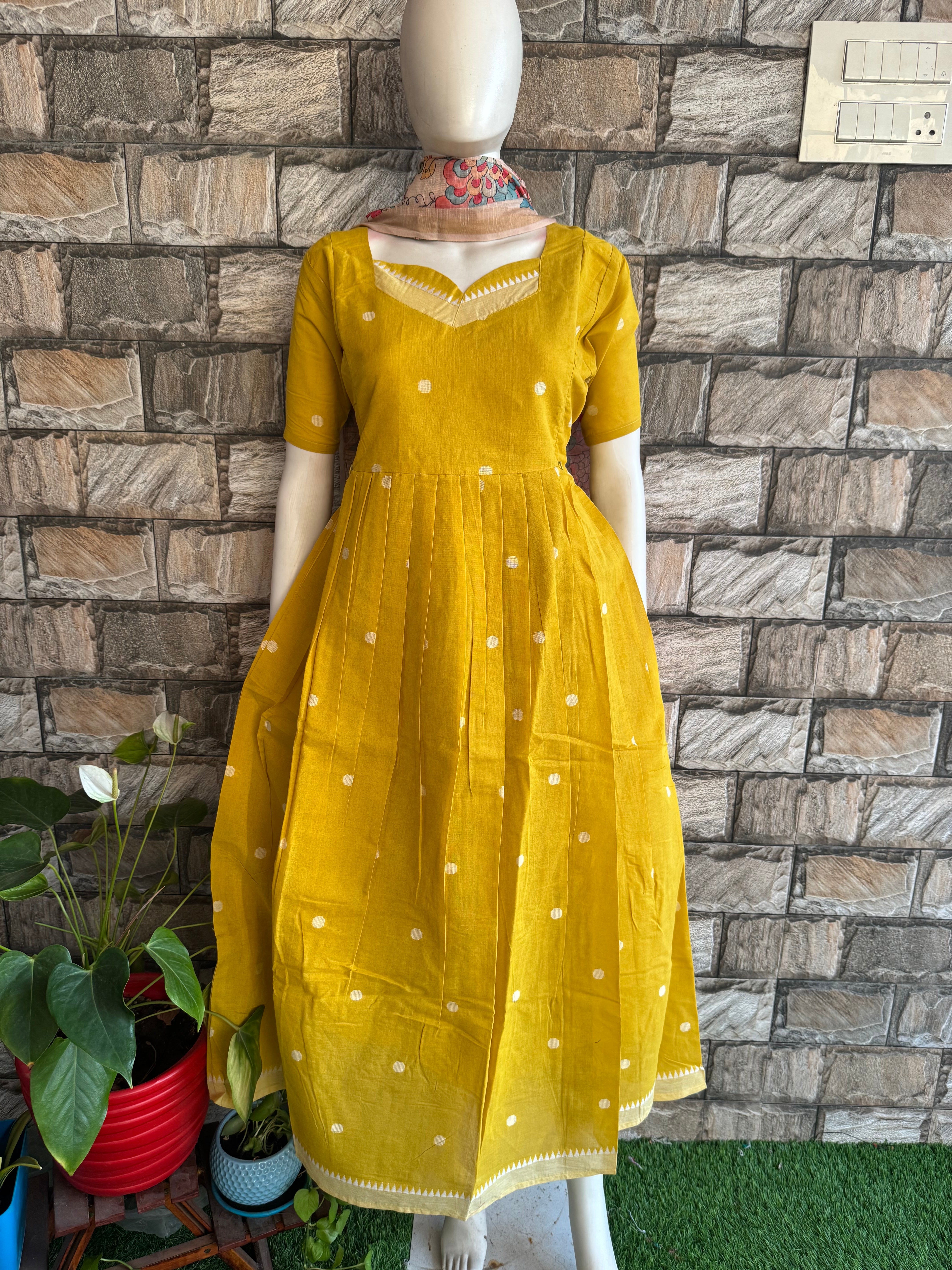 Maternity maxi Handloom cotton Best price Mango yellow