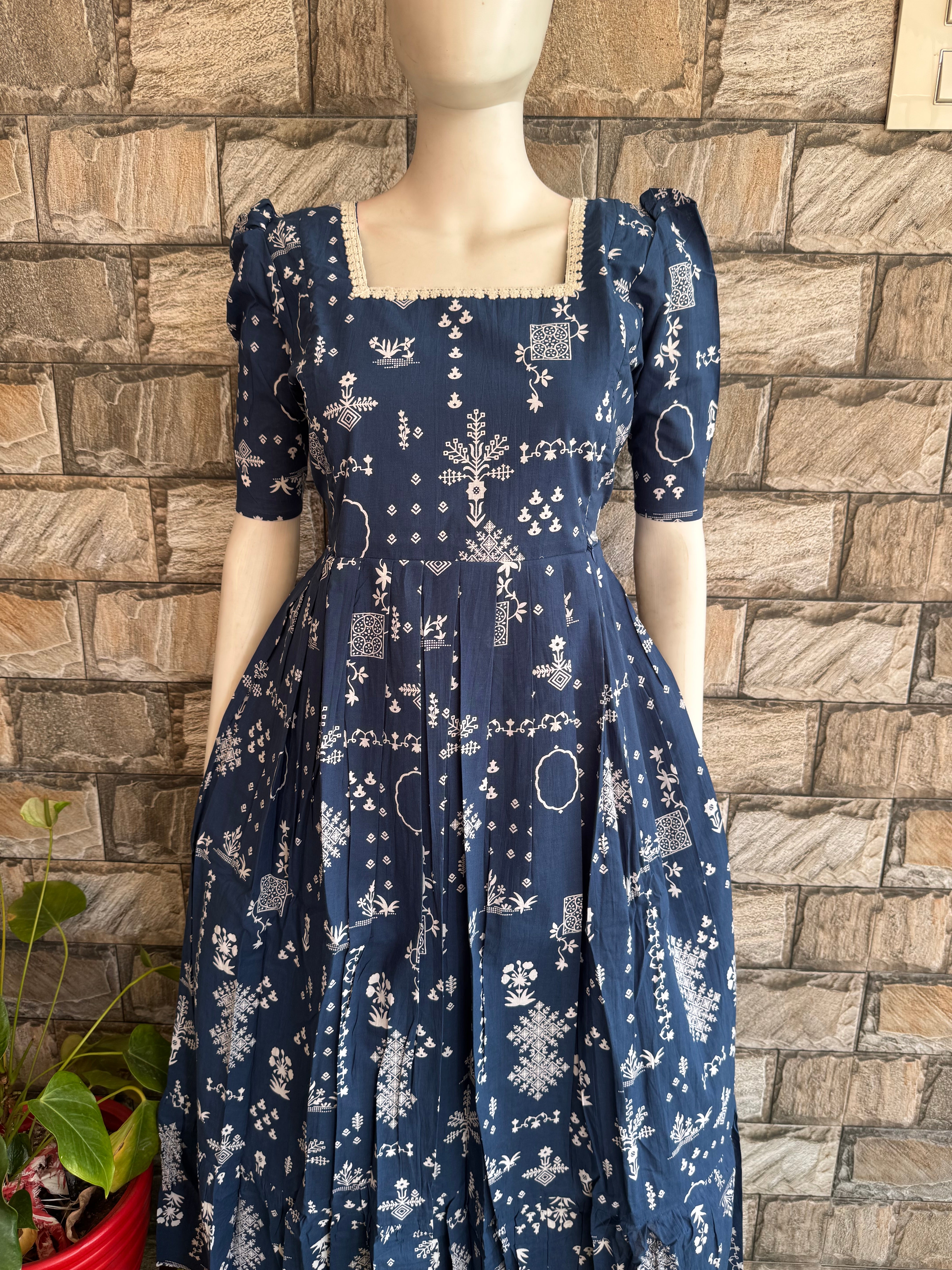 Pure soft cotton Maternity maxi  - Denim