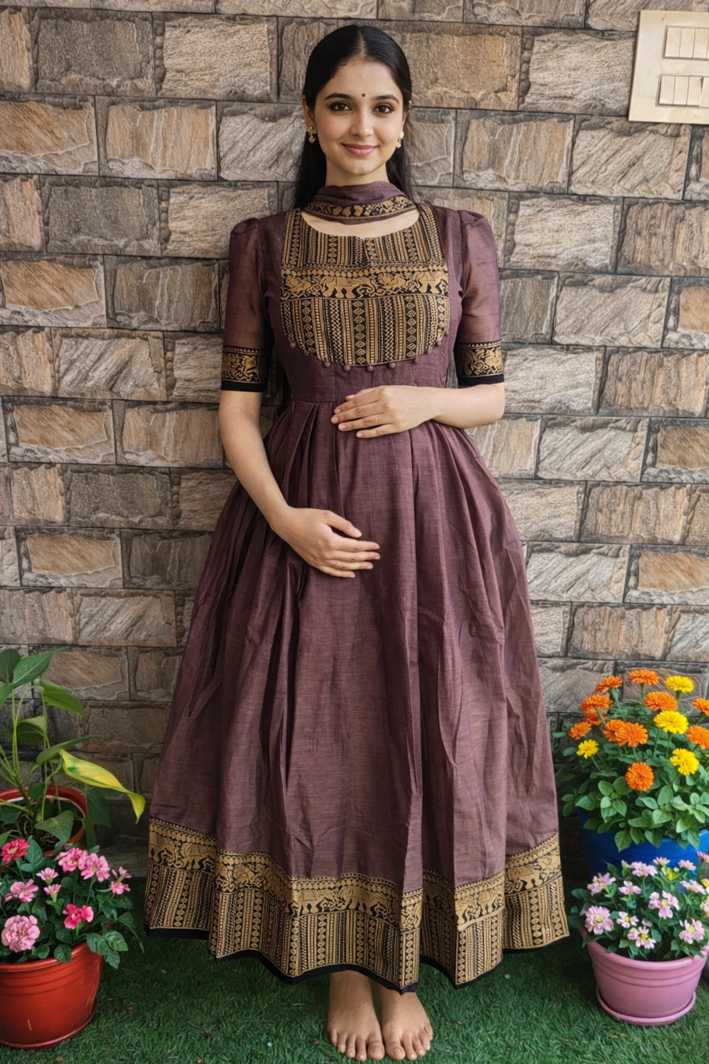 Narayanpet cotton Maternity maxi - Feeding only