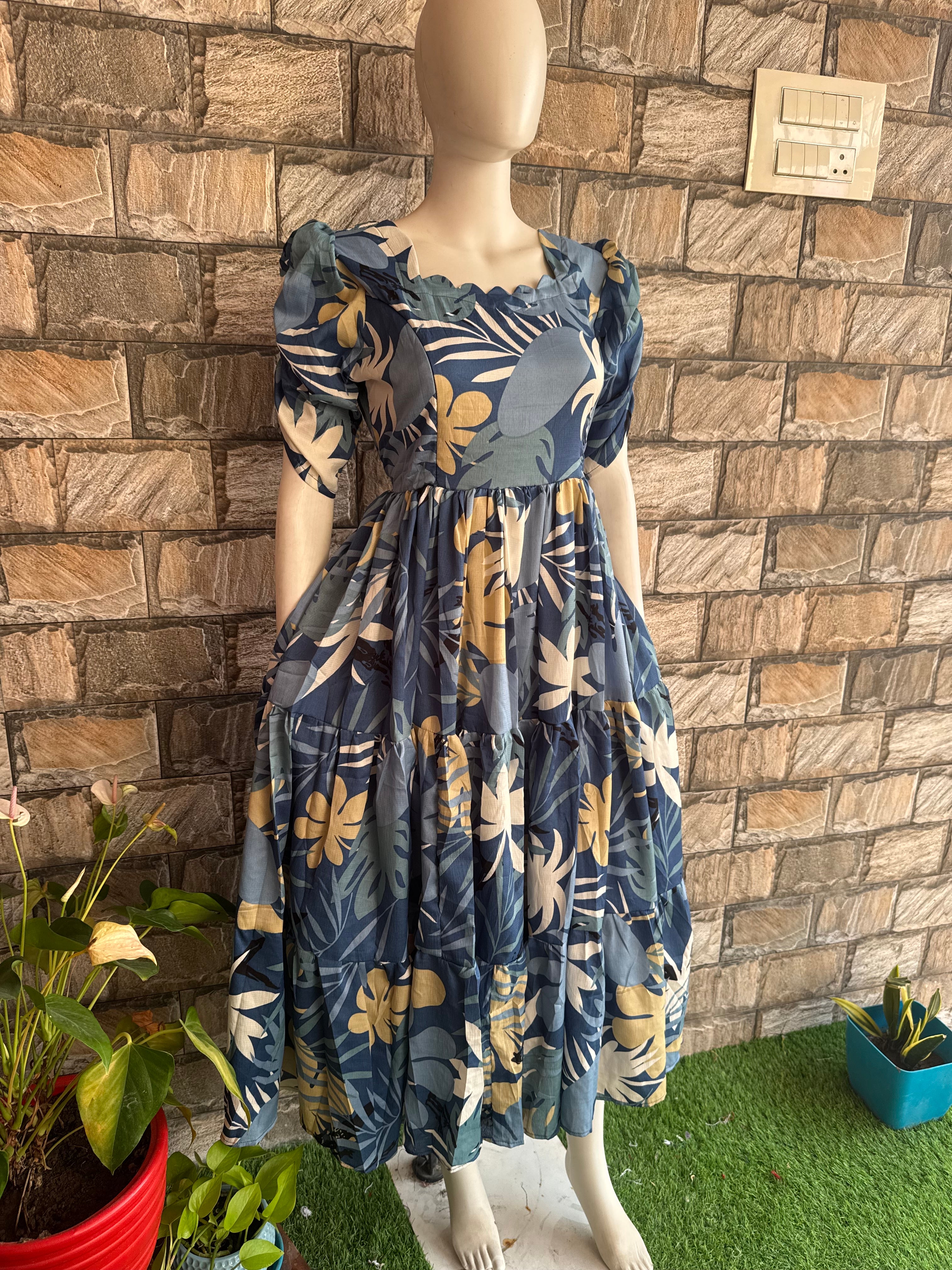 Deep Blueish Grey Delta Maternity maxi