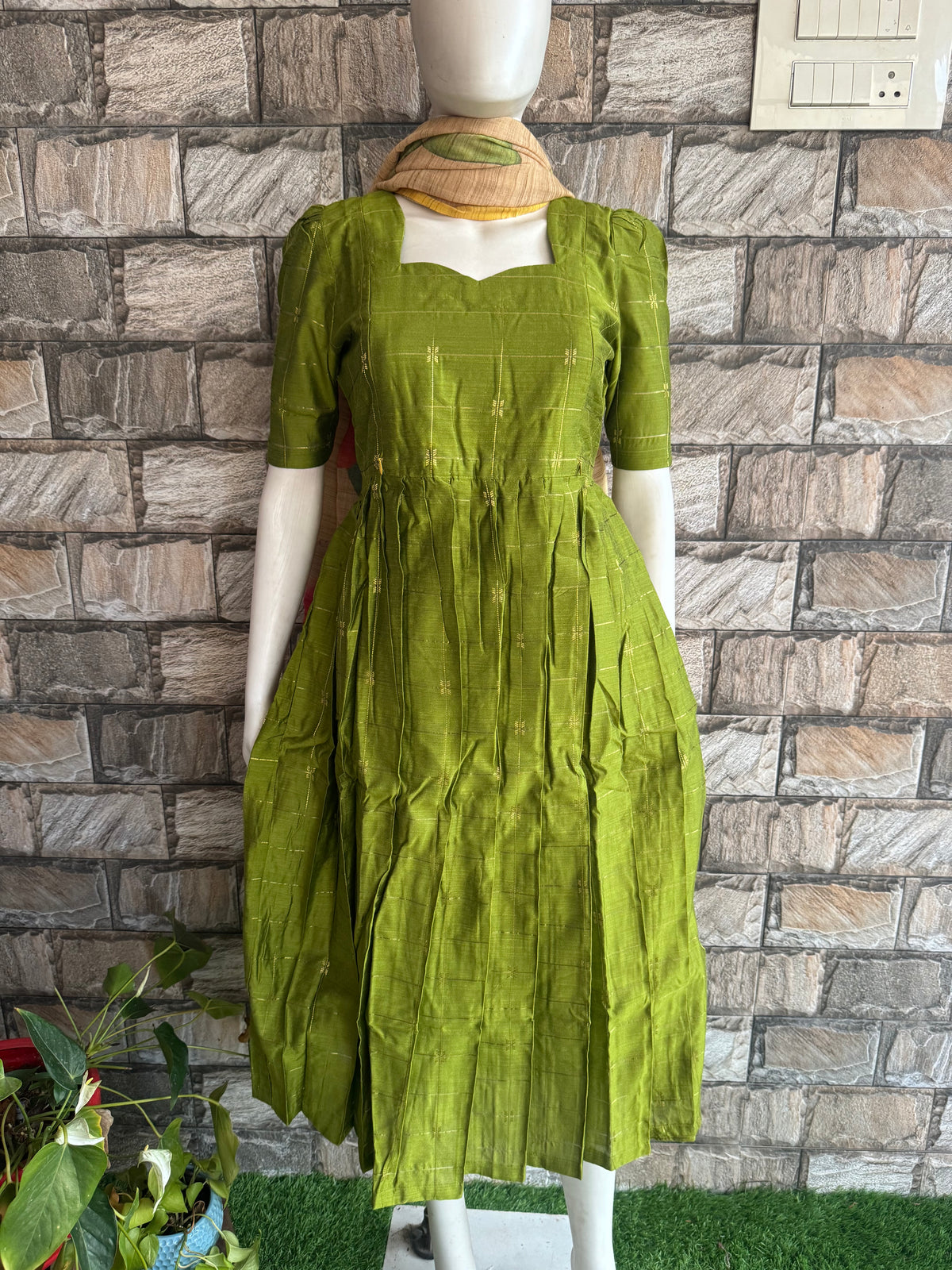 Raw silk Maternity Feeding maxi Budget launch Including dupatta