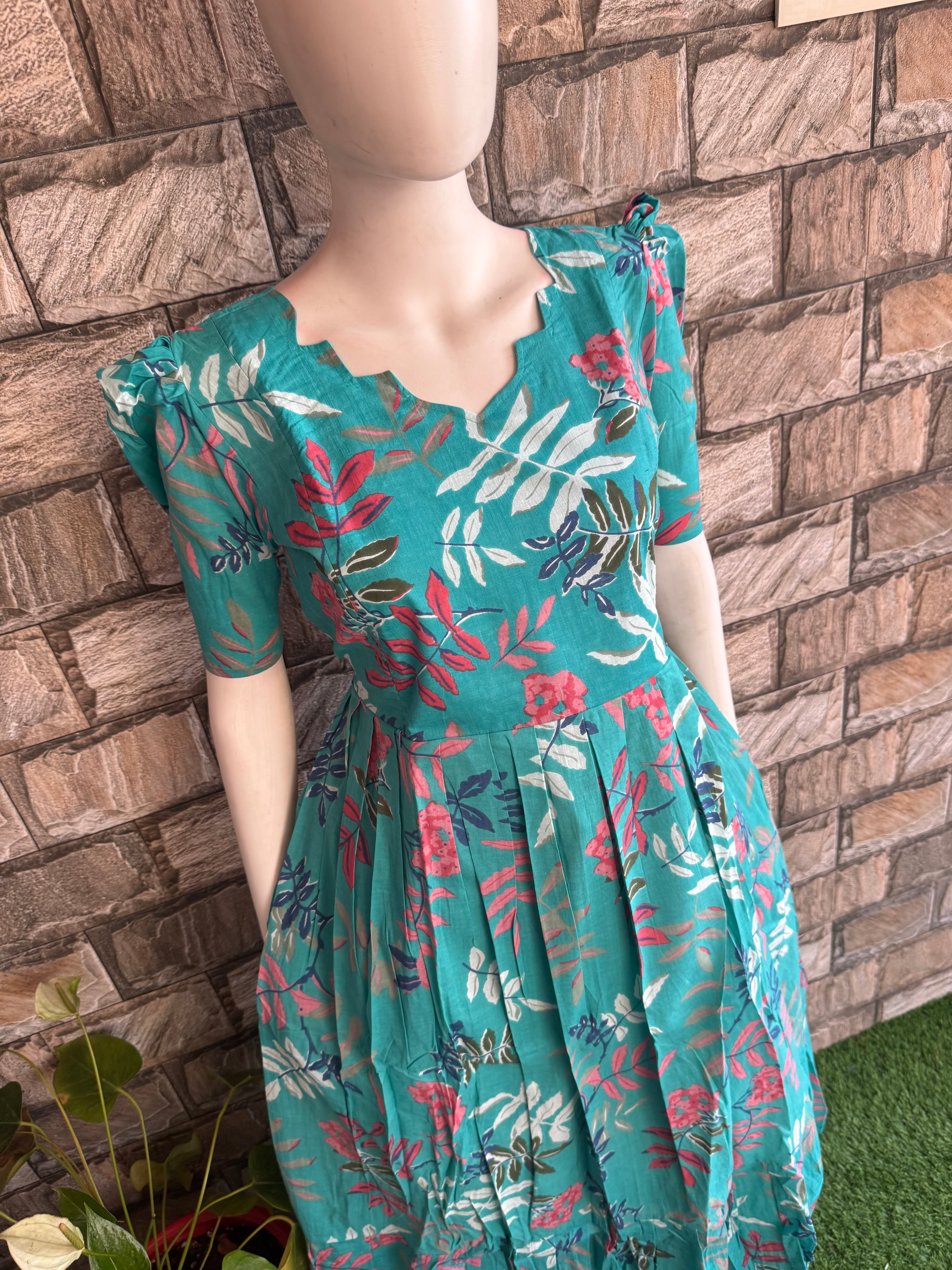 Pale Sky blue soft cotton Maternity maxi