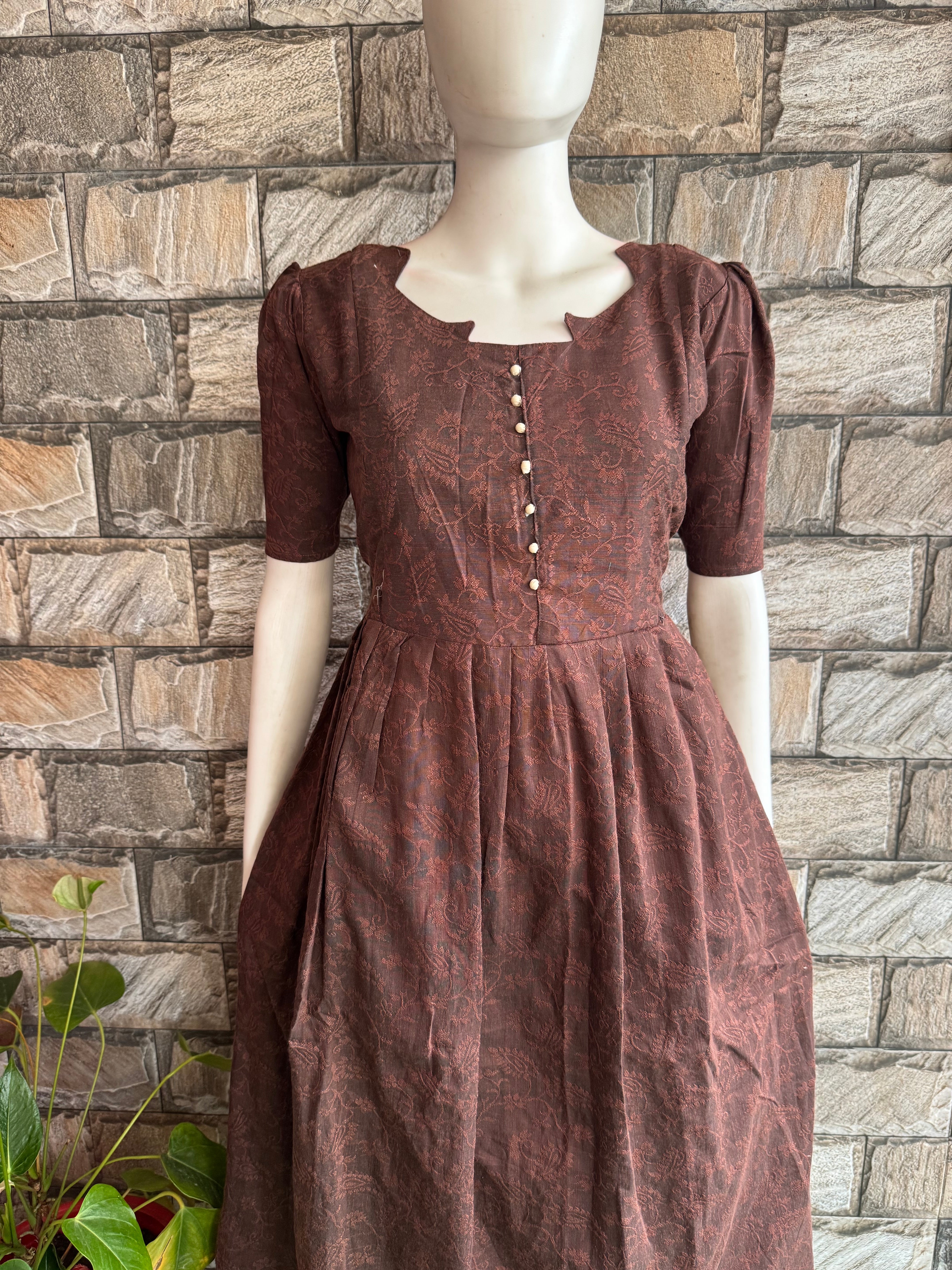 Jacquard work  maternity Feedingmaxi COFFEE BROWN