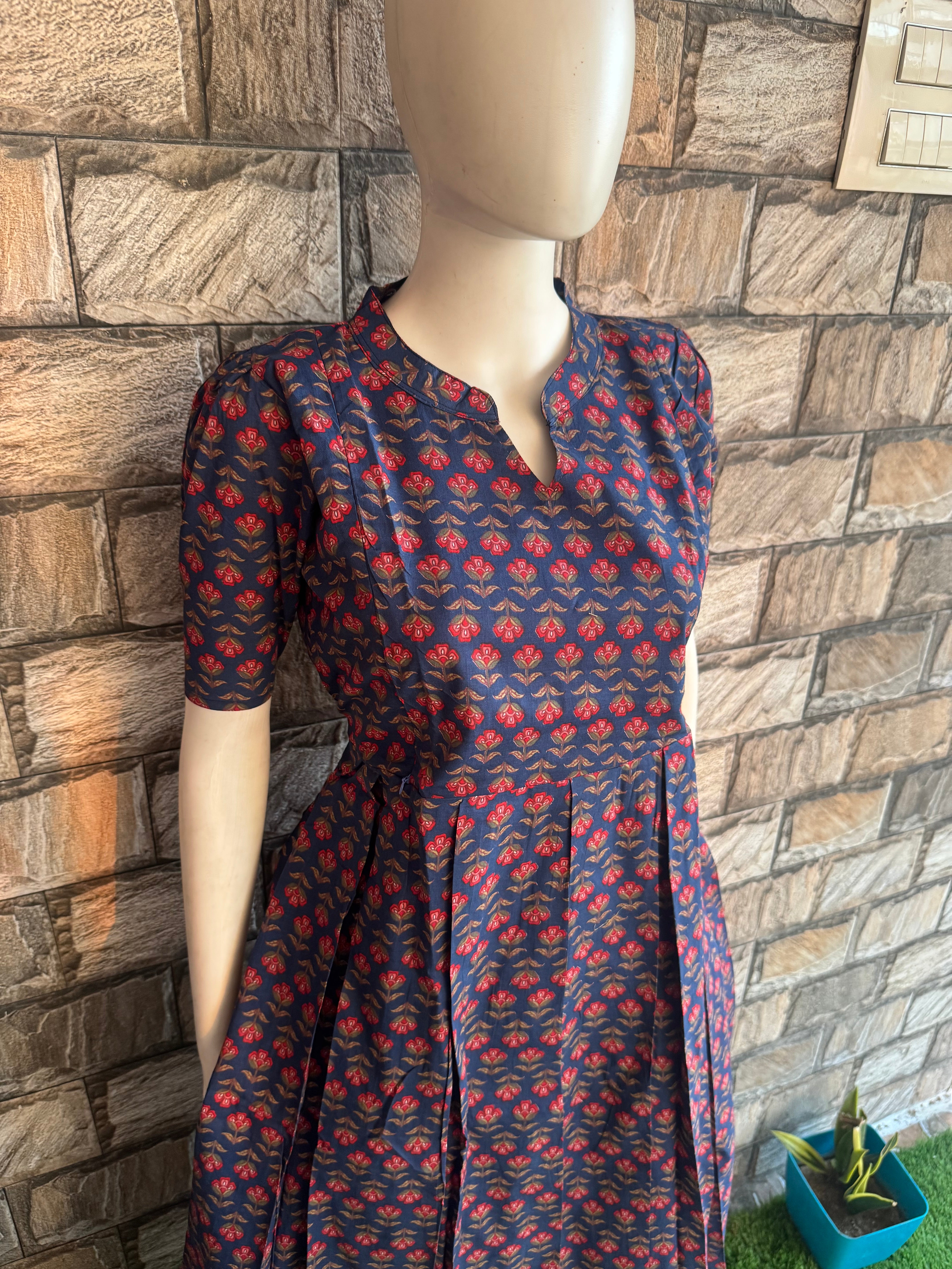 Navy soft cotton Maternity maxi Colar Maxi