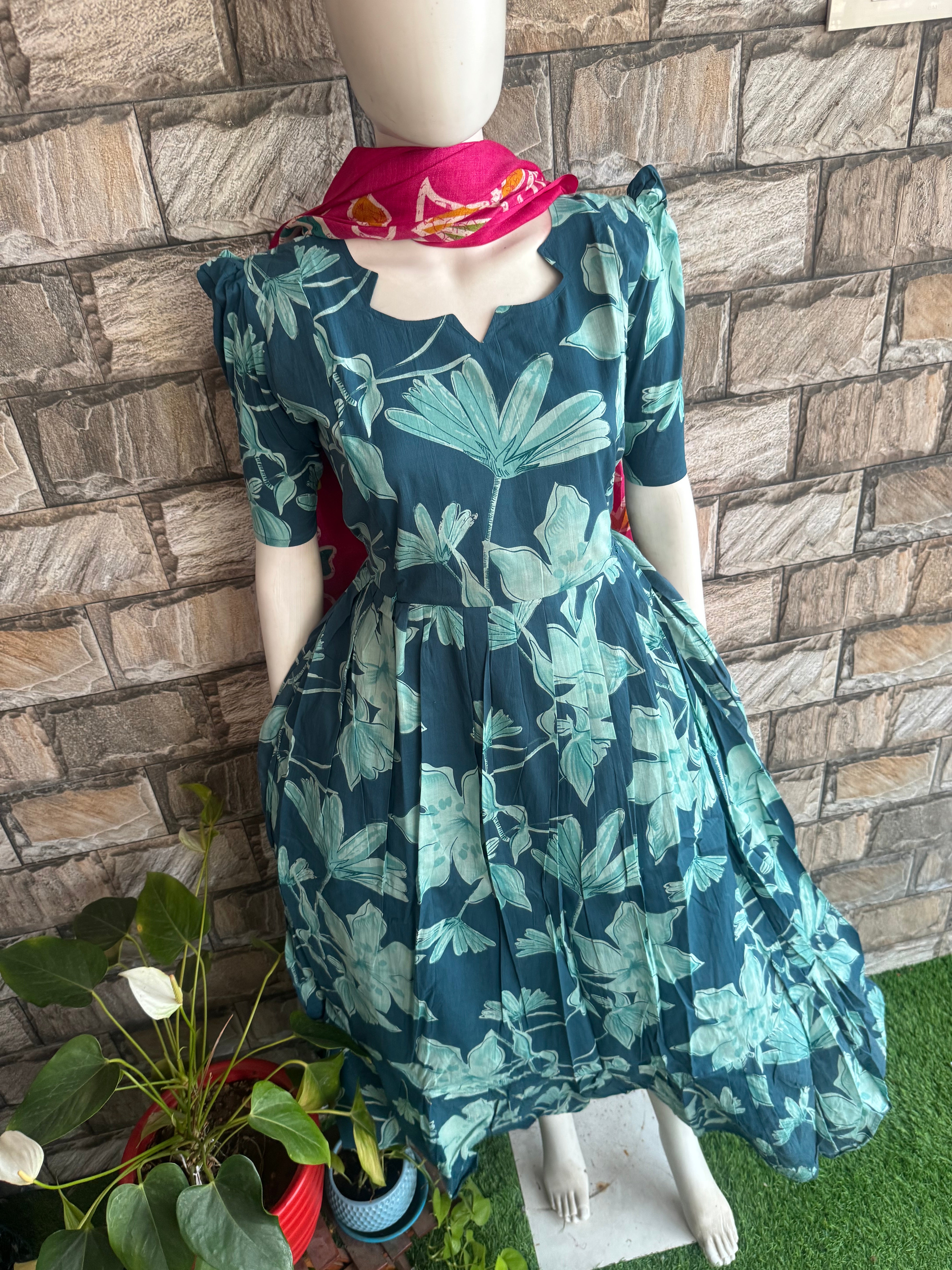 Rama Green soft cotton Maternity maxi