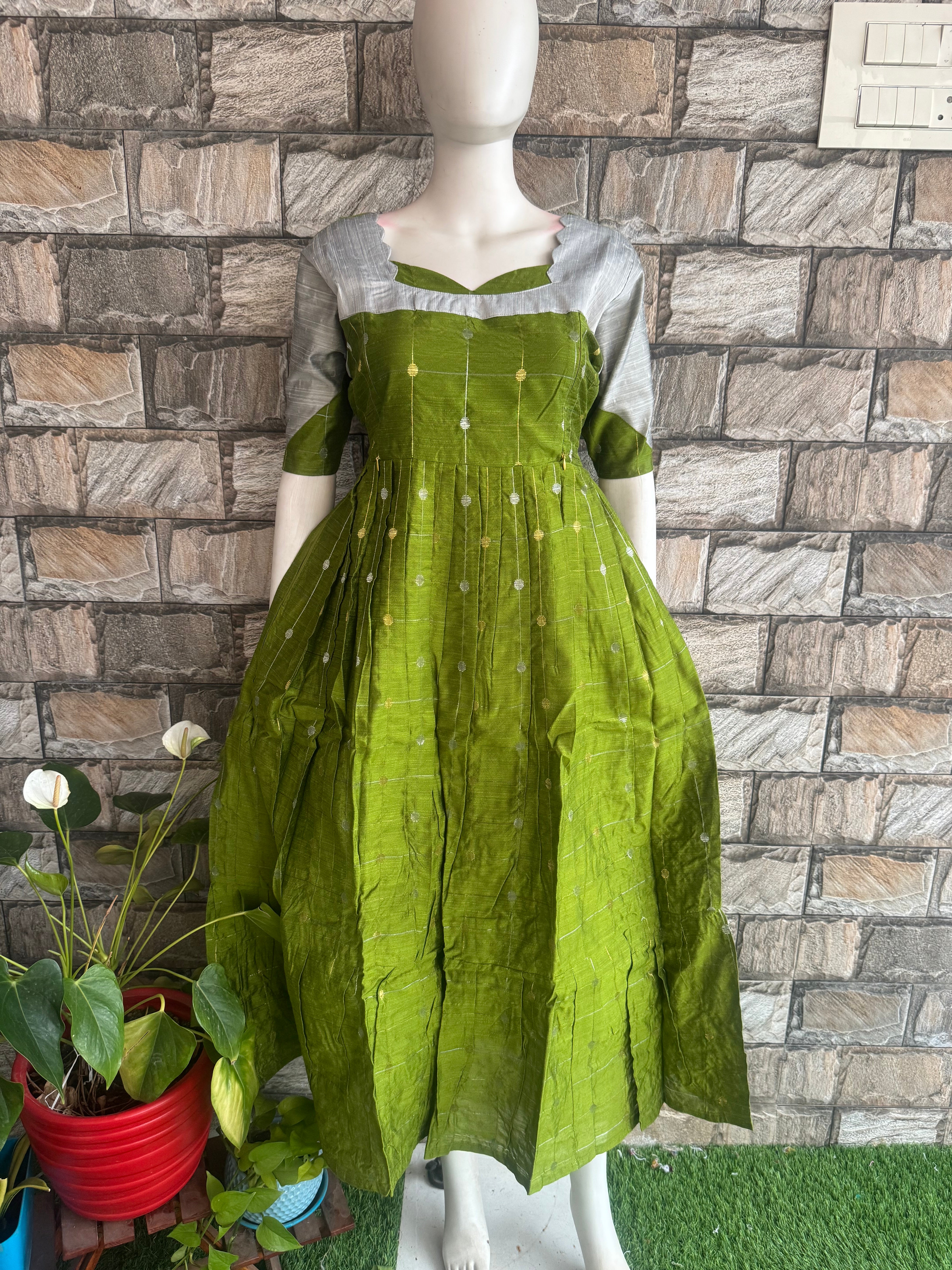 Festive wear Maternity raw silk maxi Radha