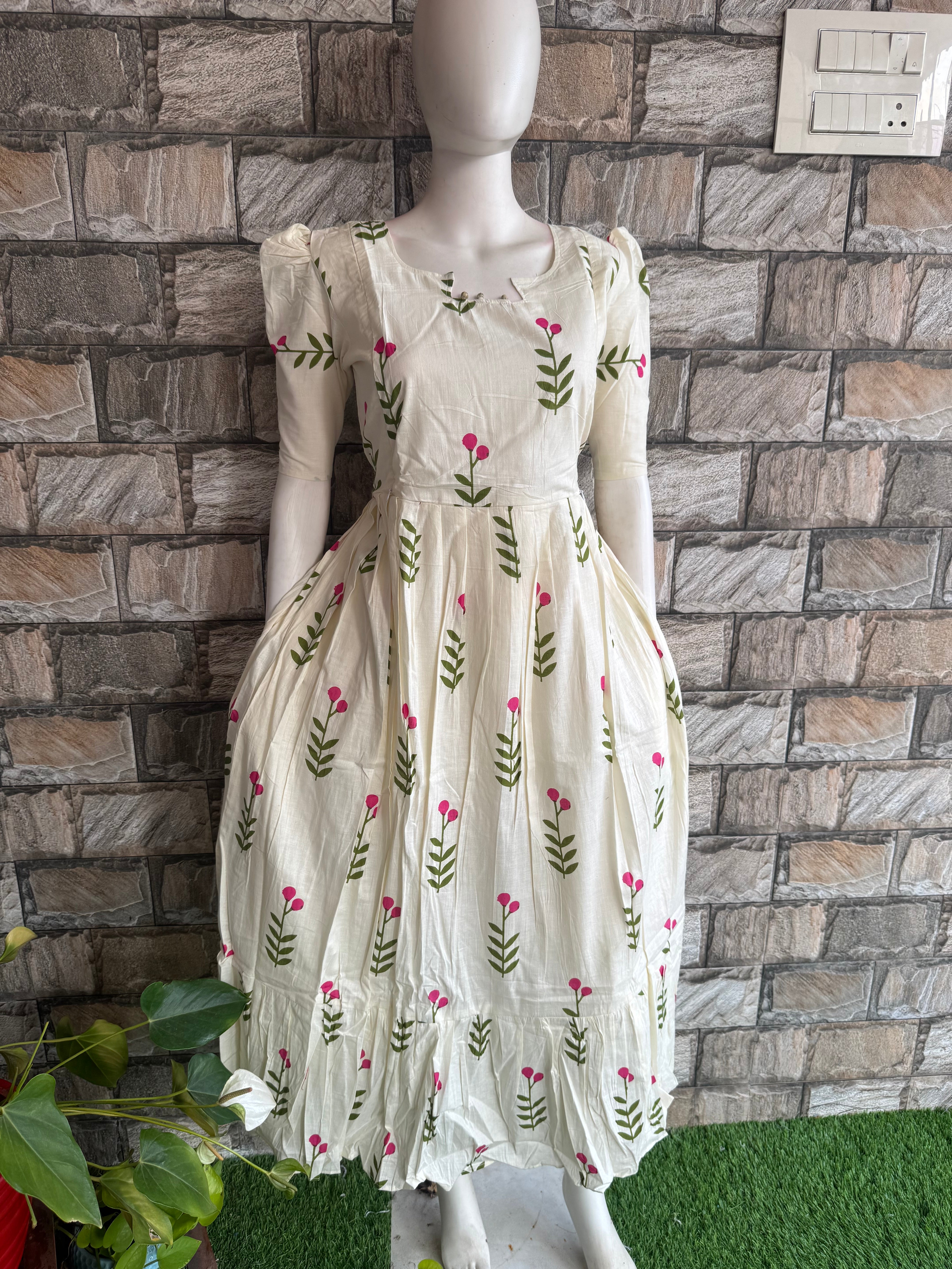 Blossom cotton Maternity maxi