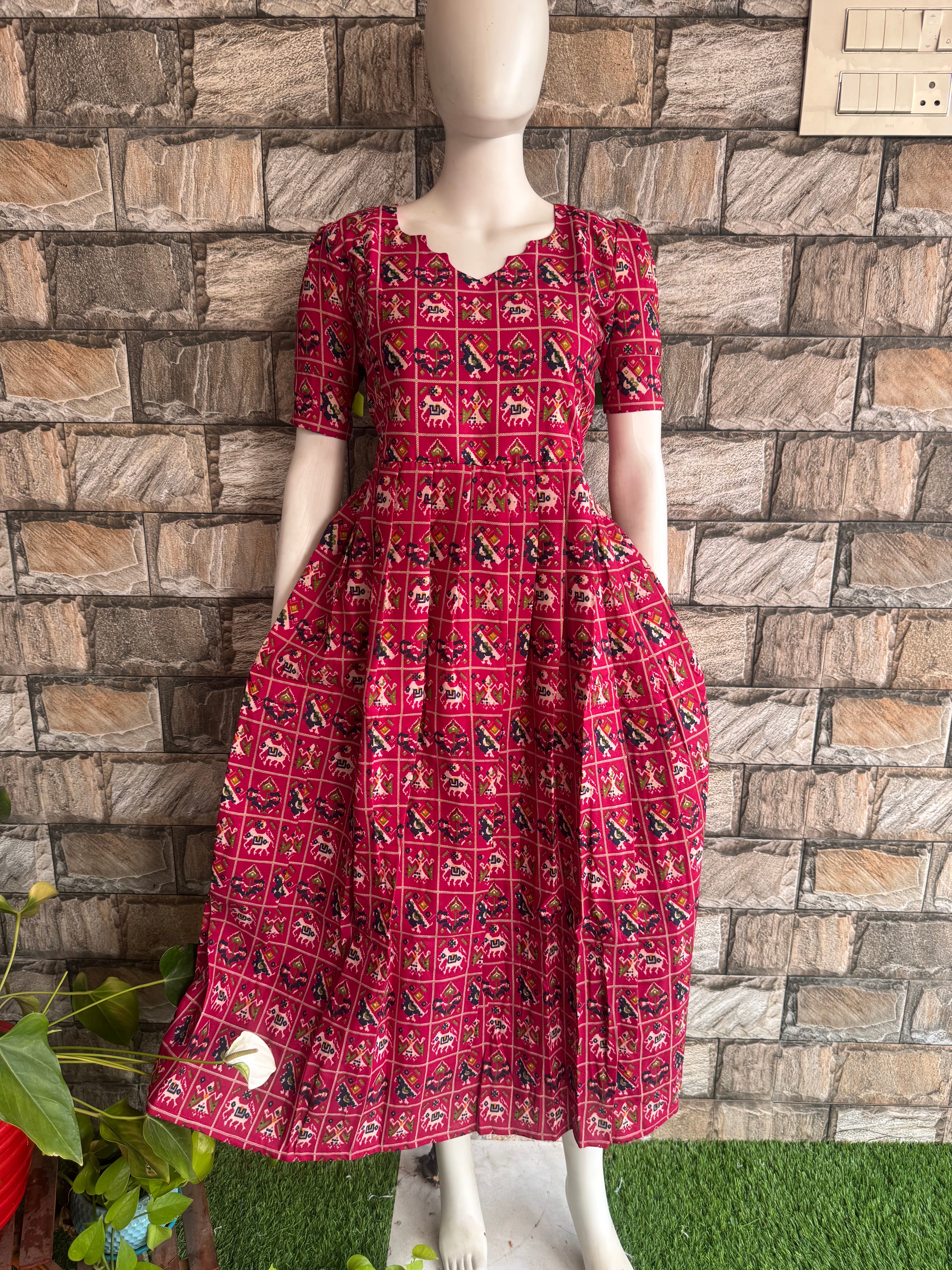 Ajrak design cotton Mix Maternity maxi