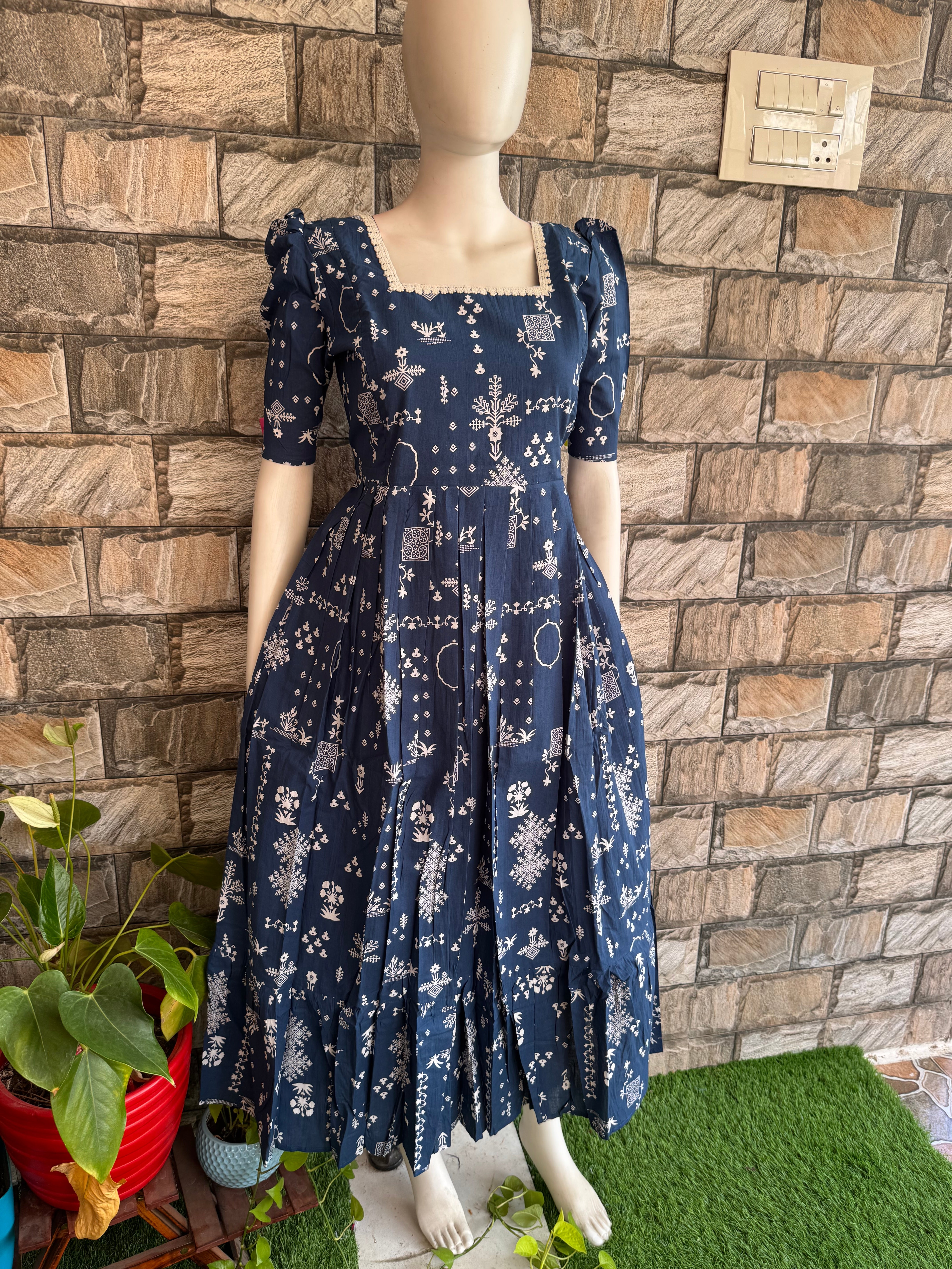 Pure soft cotton Maternity maxi  - Denim