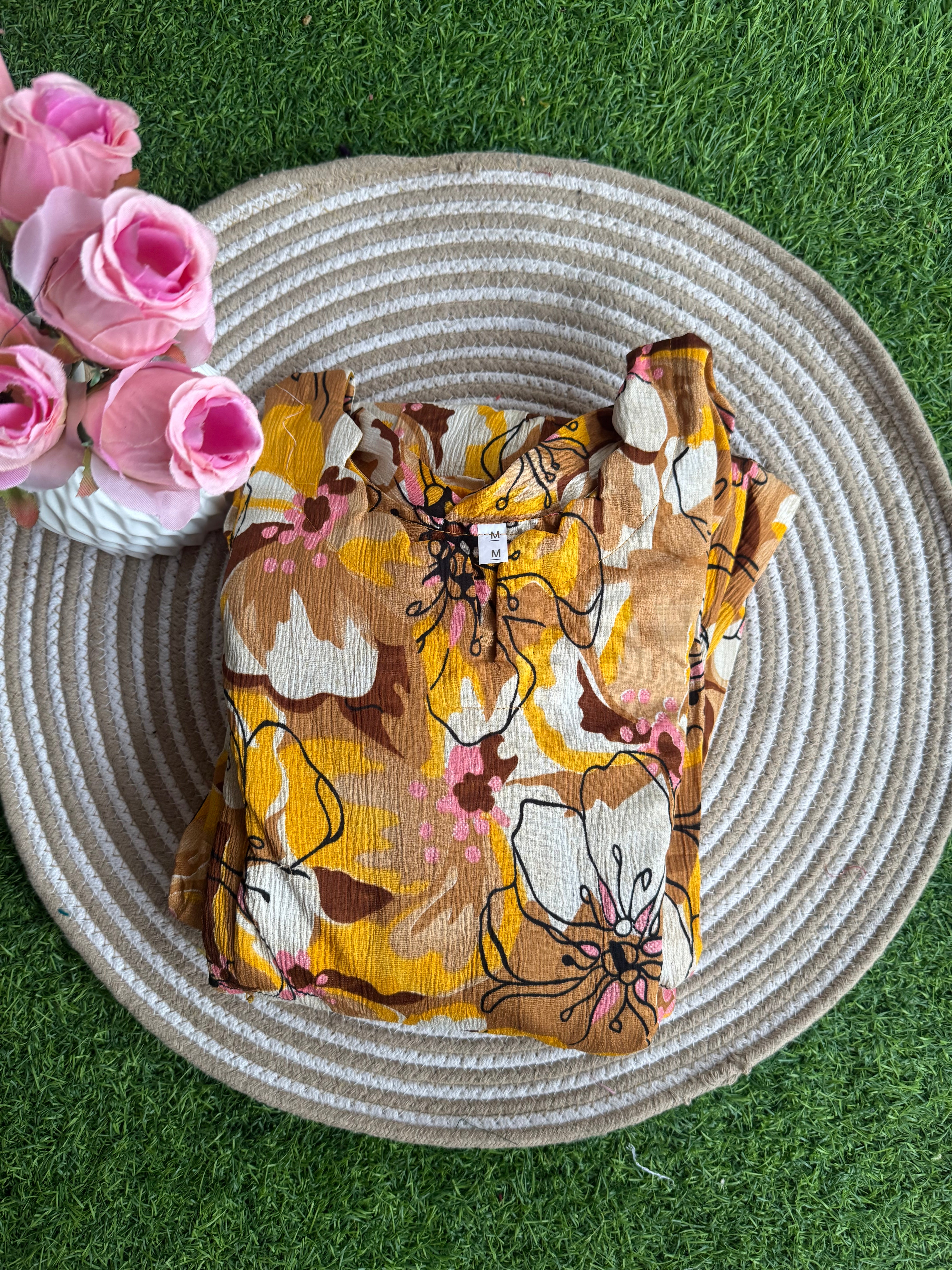 Mustard Bloom Maternity Delta maxi