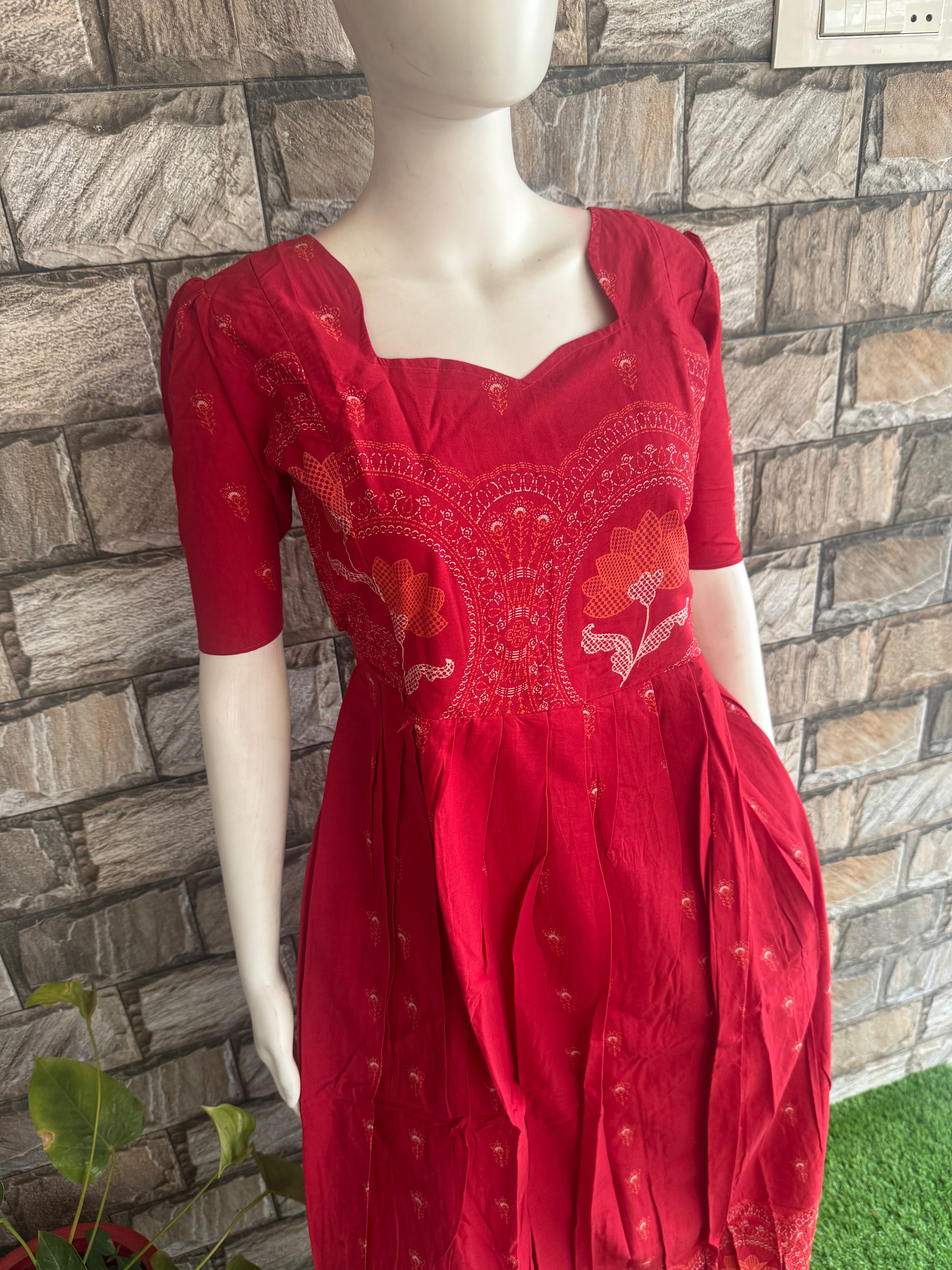 Soft cotton Maternity maxi - Kumkum
