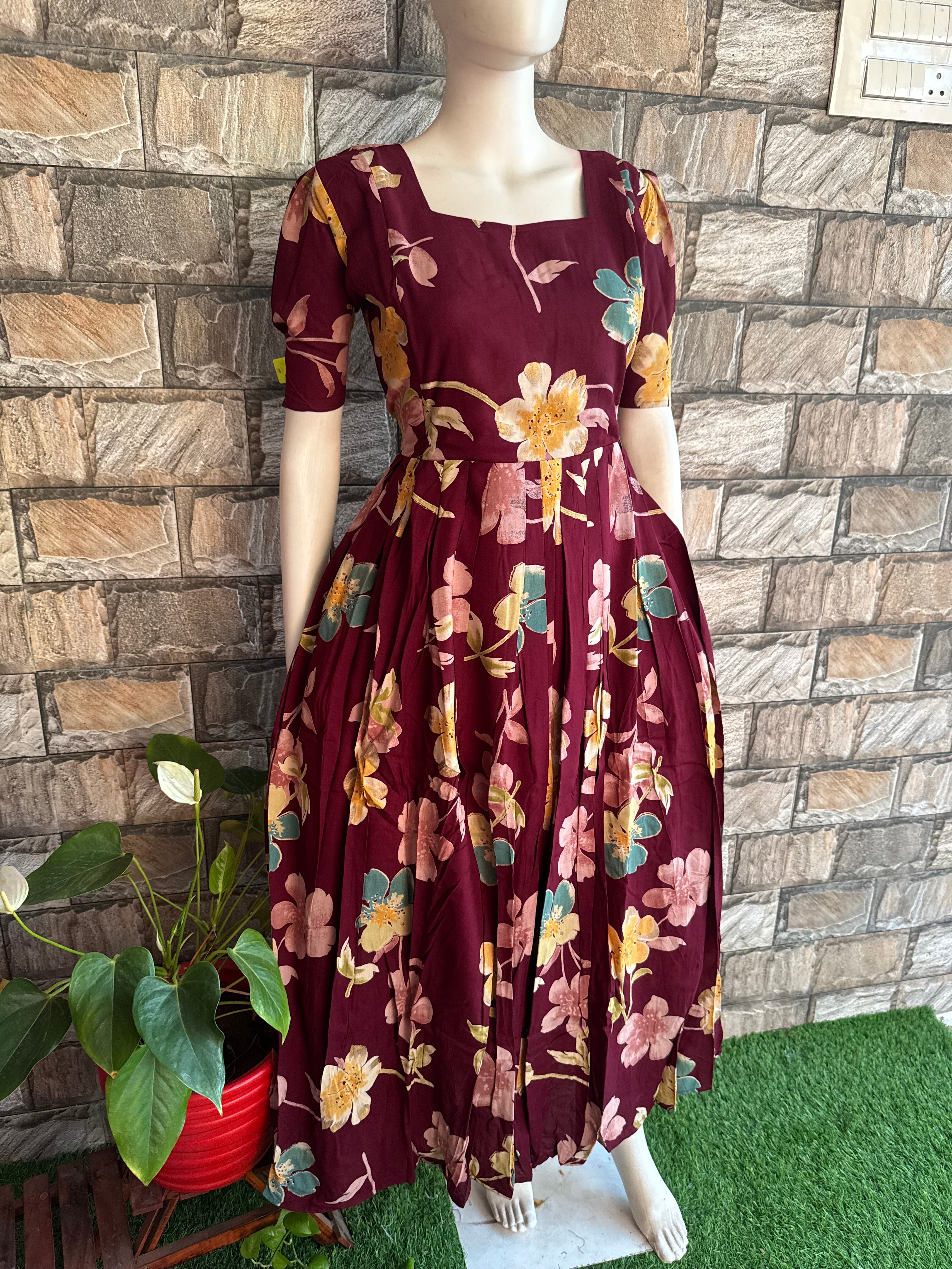 Maroonish wine Slub soft cotton Maternity maxi