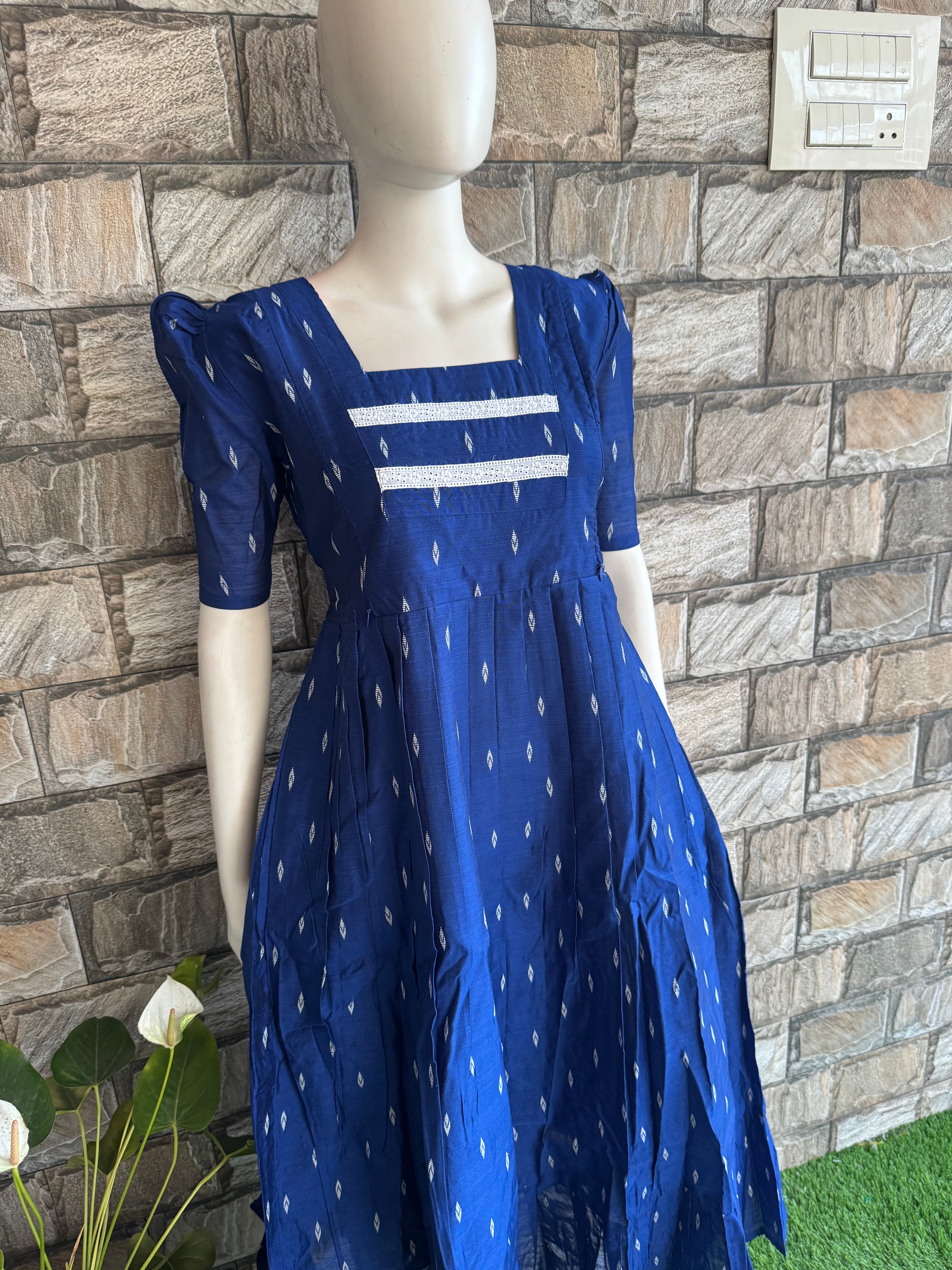 Festive wear Maternity raw silk maxi Royal