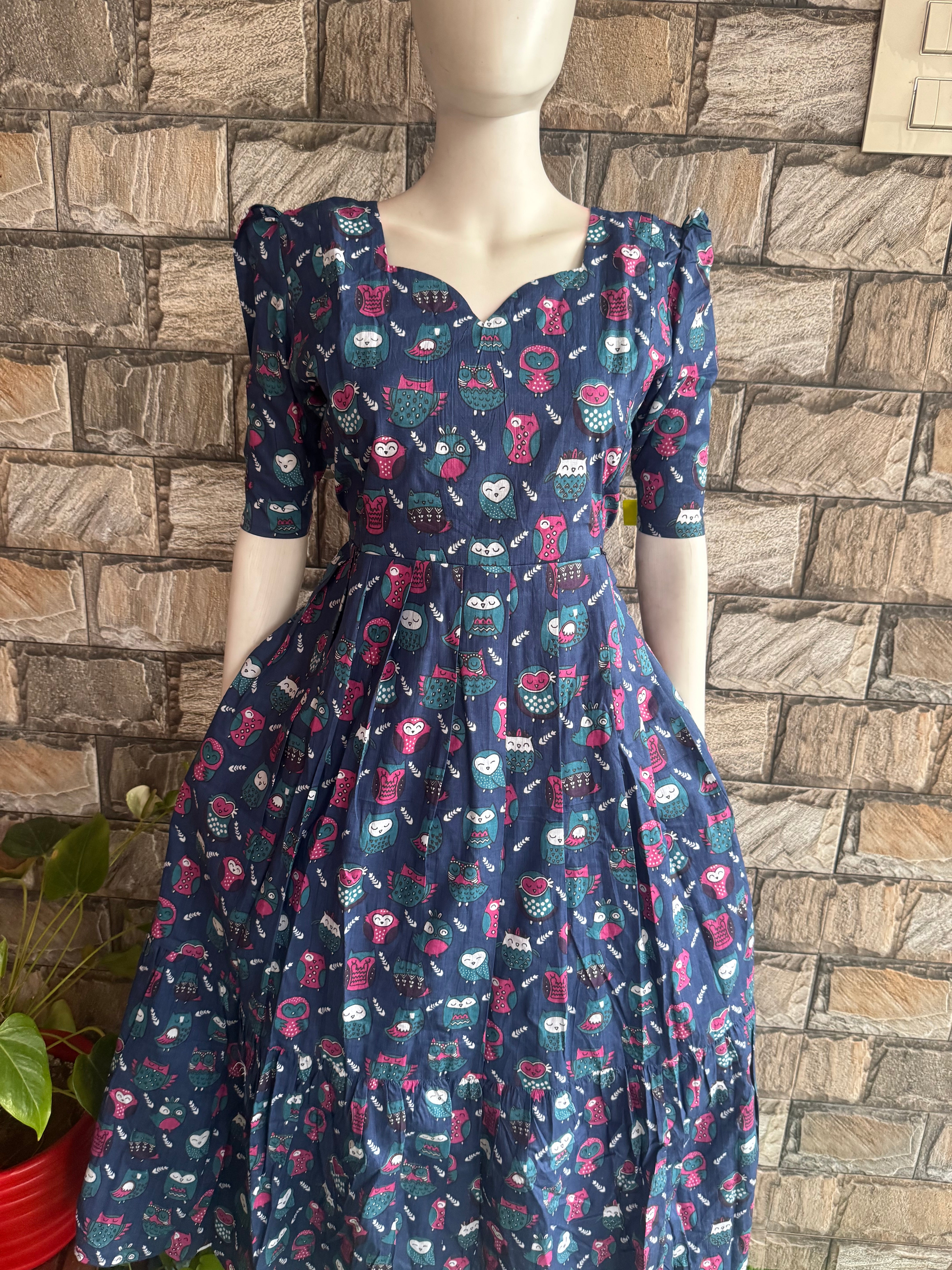 Budget  soft cotton Maternity maxi Navy