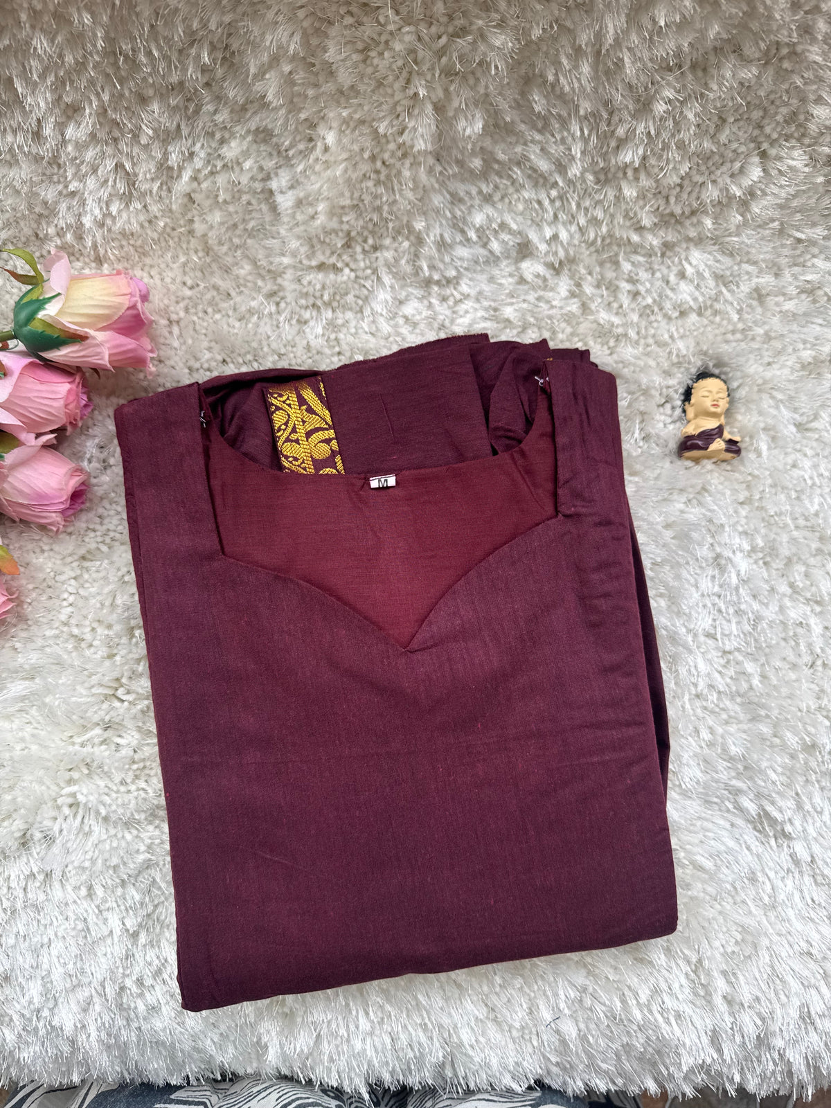 Diwali series Maternity raw silk maxi maroon  - without Dupatta PRE ORDER 4 business days
