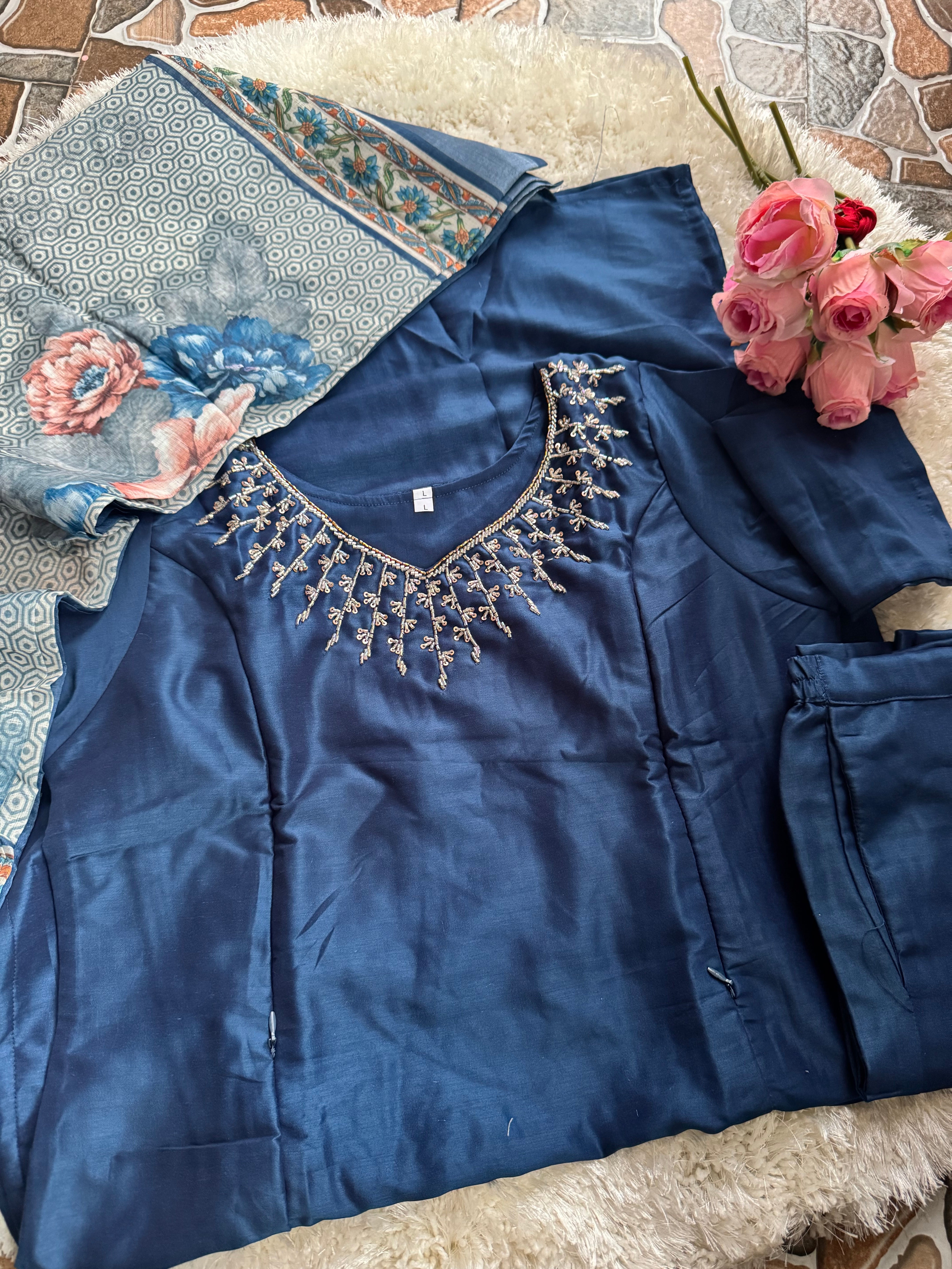 Titanium silk fabric  3 piece Set -Only Feeding