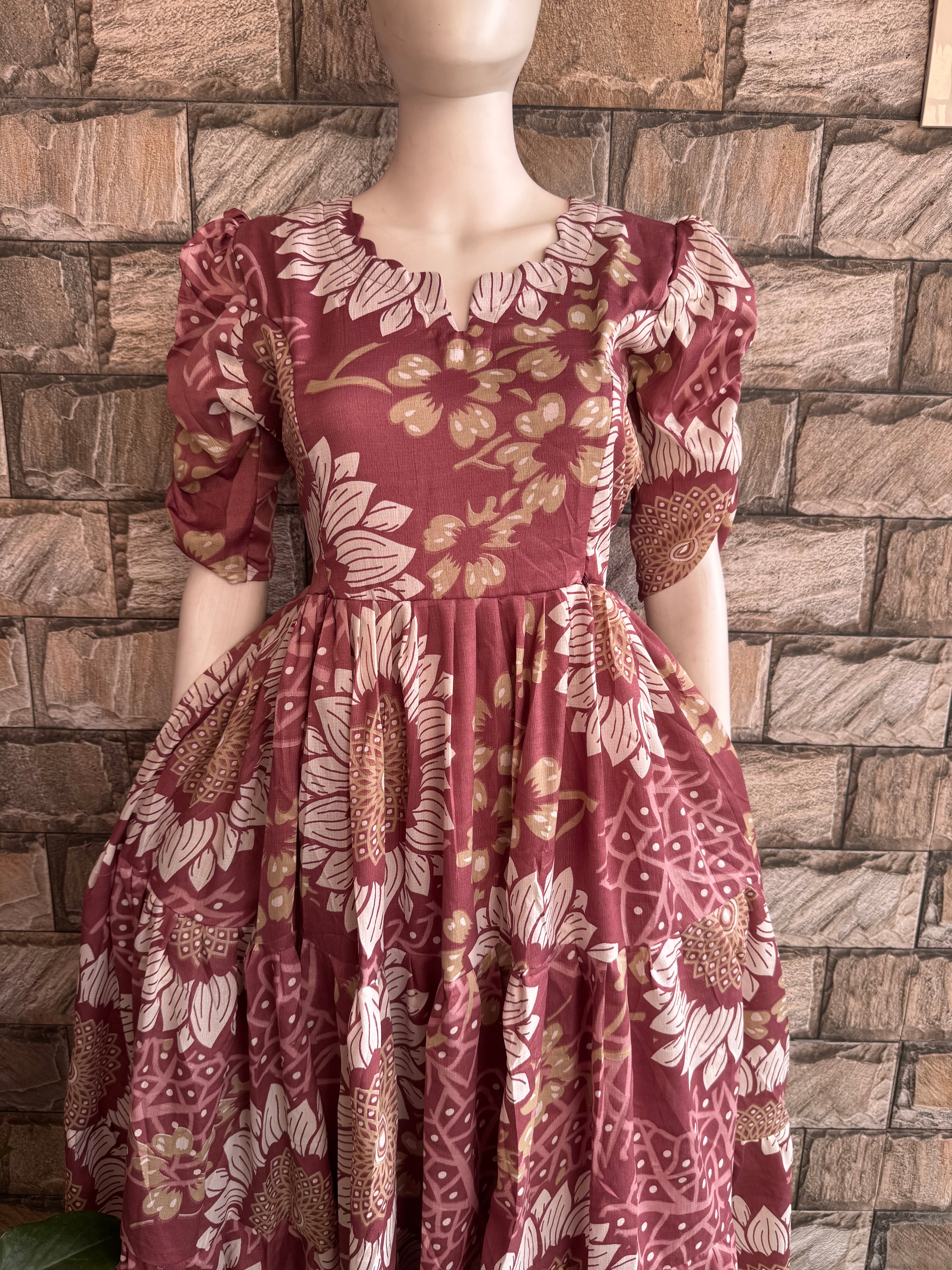 Pale Brown Delta Maternity Maxi