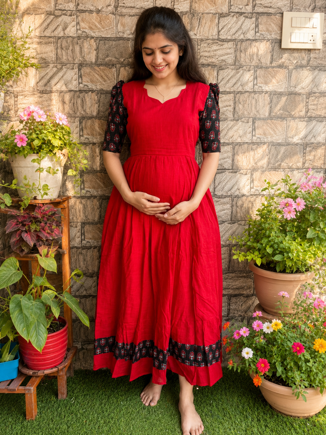 Abhi   Soft flex cotton Maternity maxi
