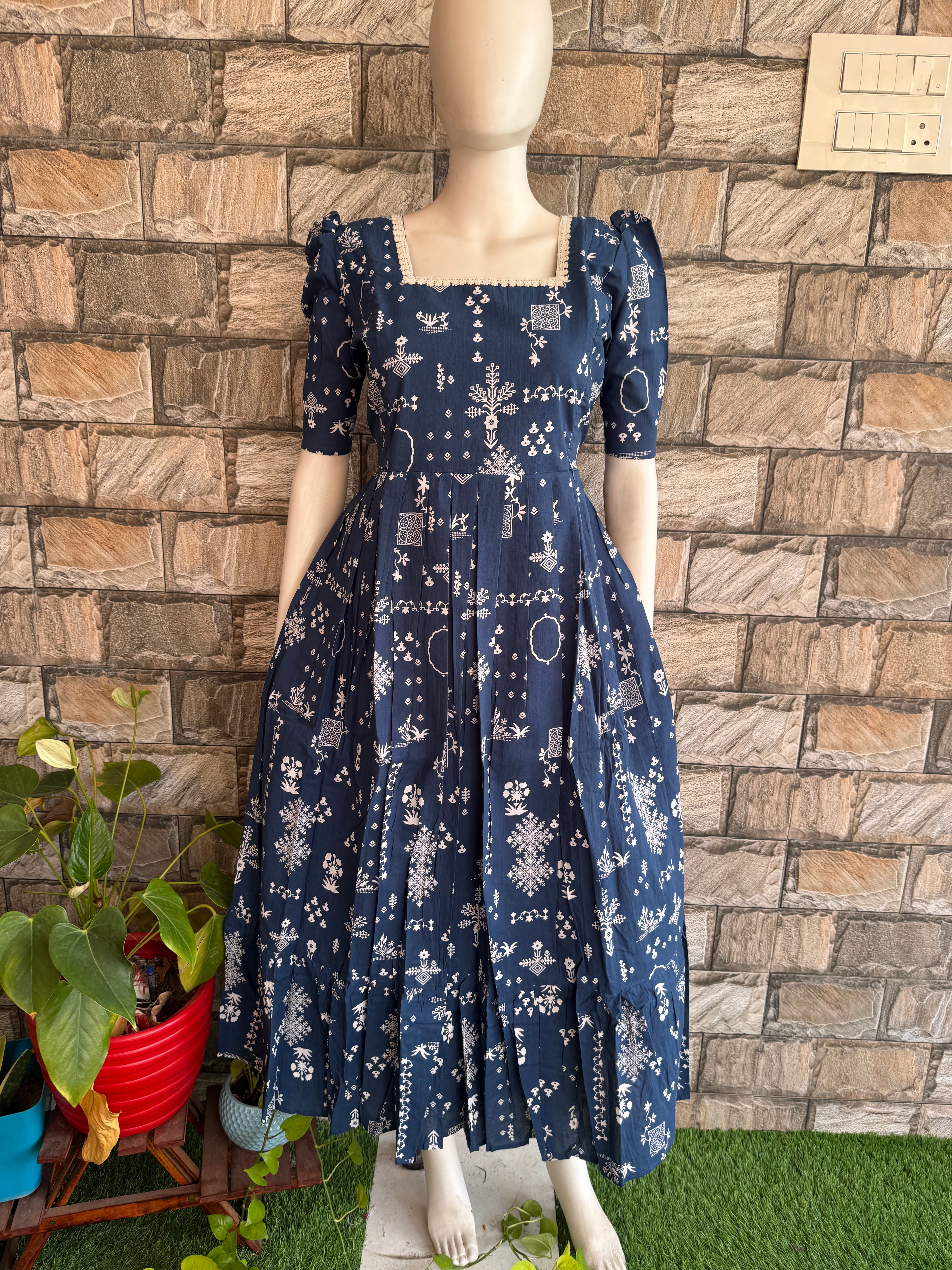 Pure soft cotton Maternity maxi  - Denim