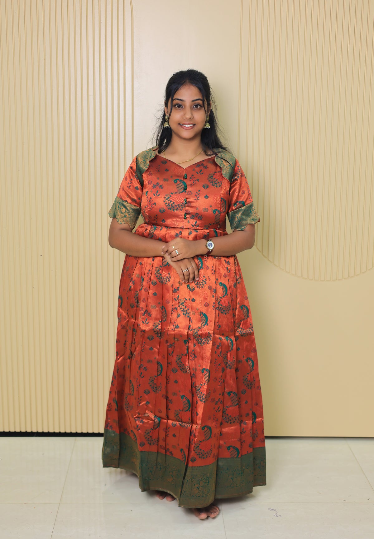 Festive wear Maternity Banarasi silk maxi