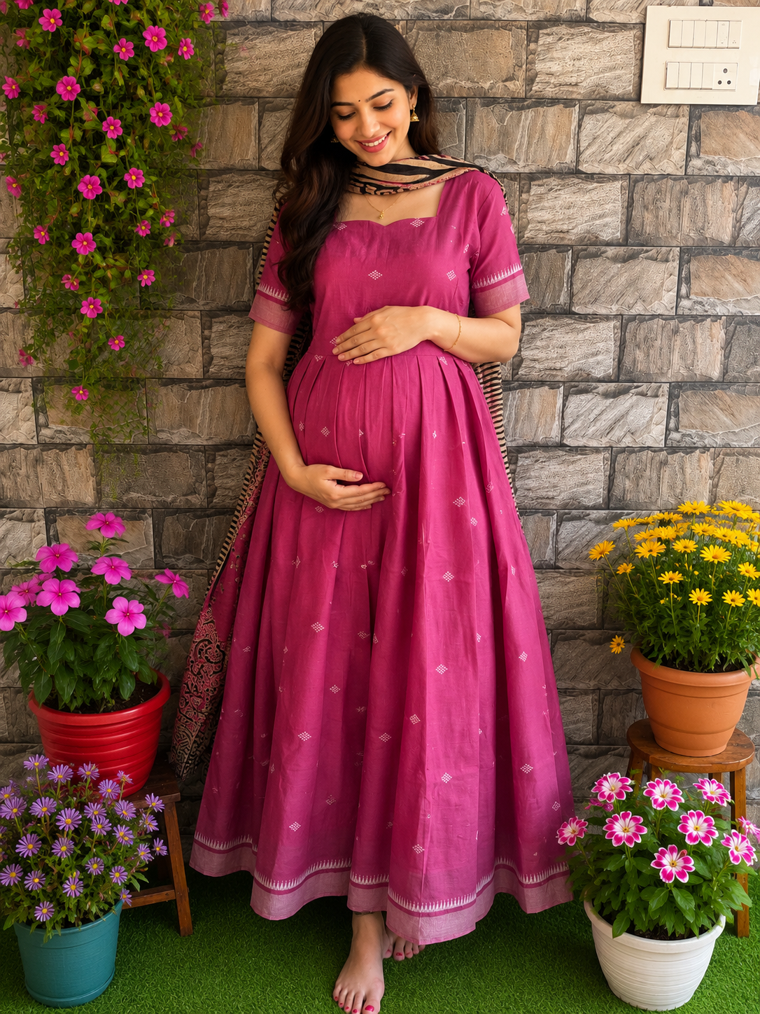 Maternity maxi Handloom cotton Best price