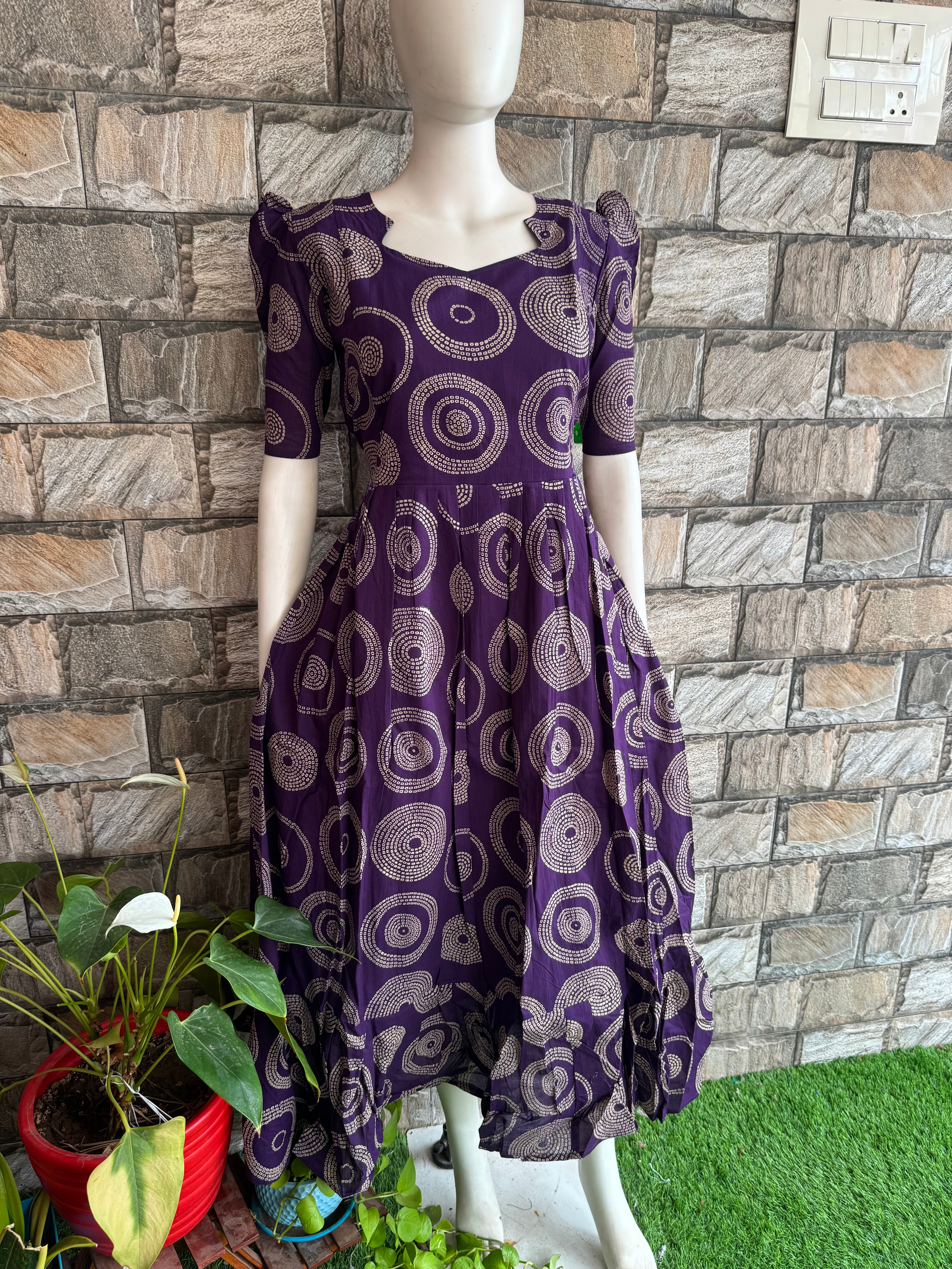 Black current soft cotton Maternity maxi
