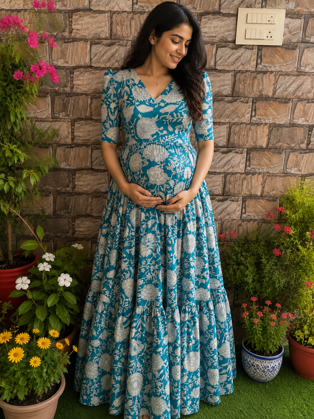 Delta Maternity maxi Dark Rama blue