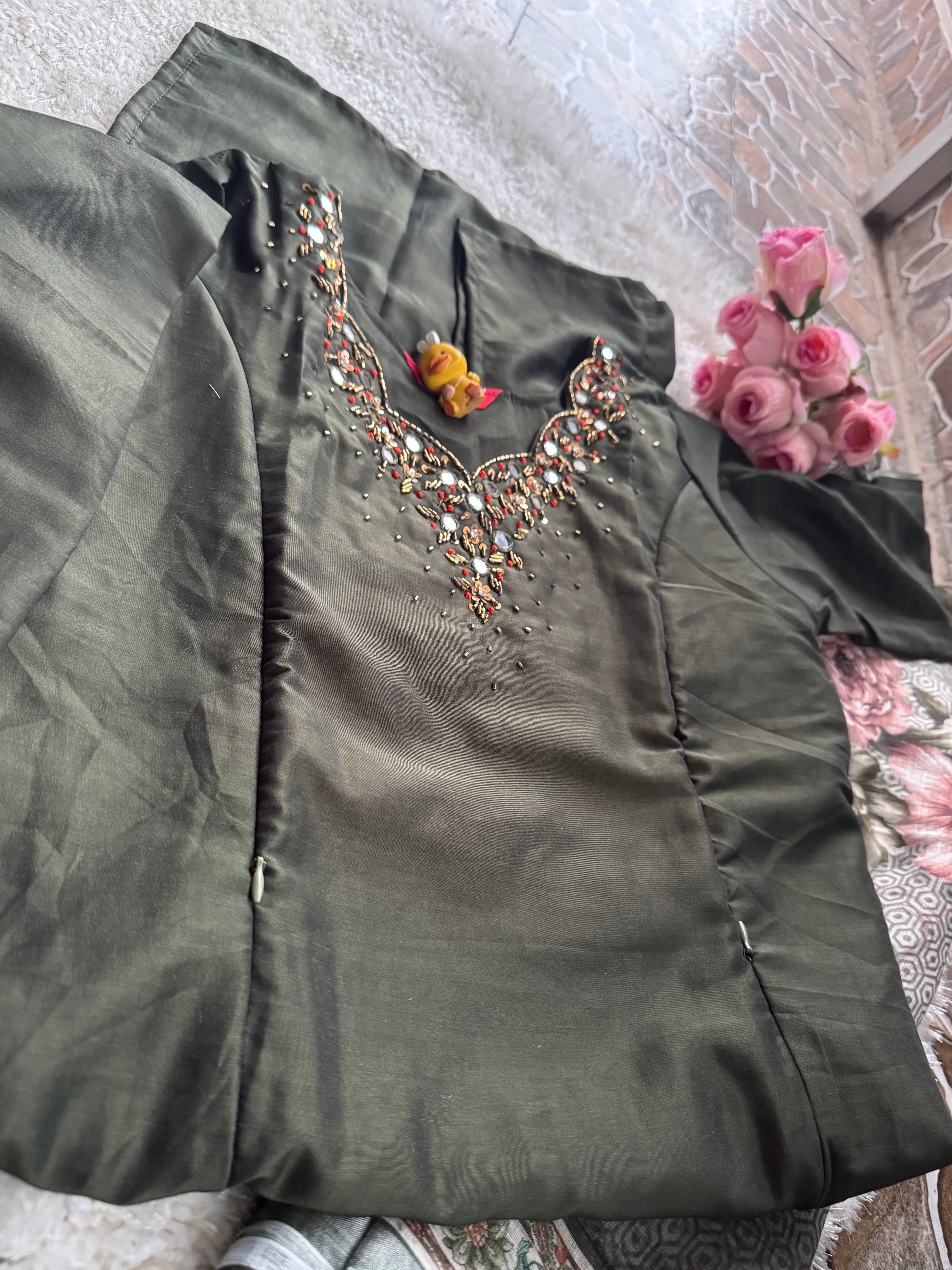 Titanium silk fabric  3 piece Set -Only Feeding