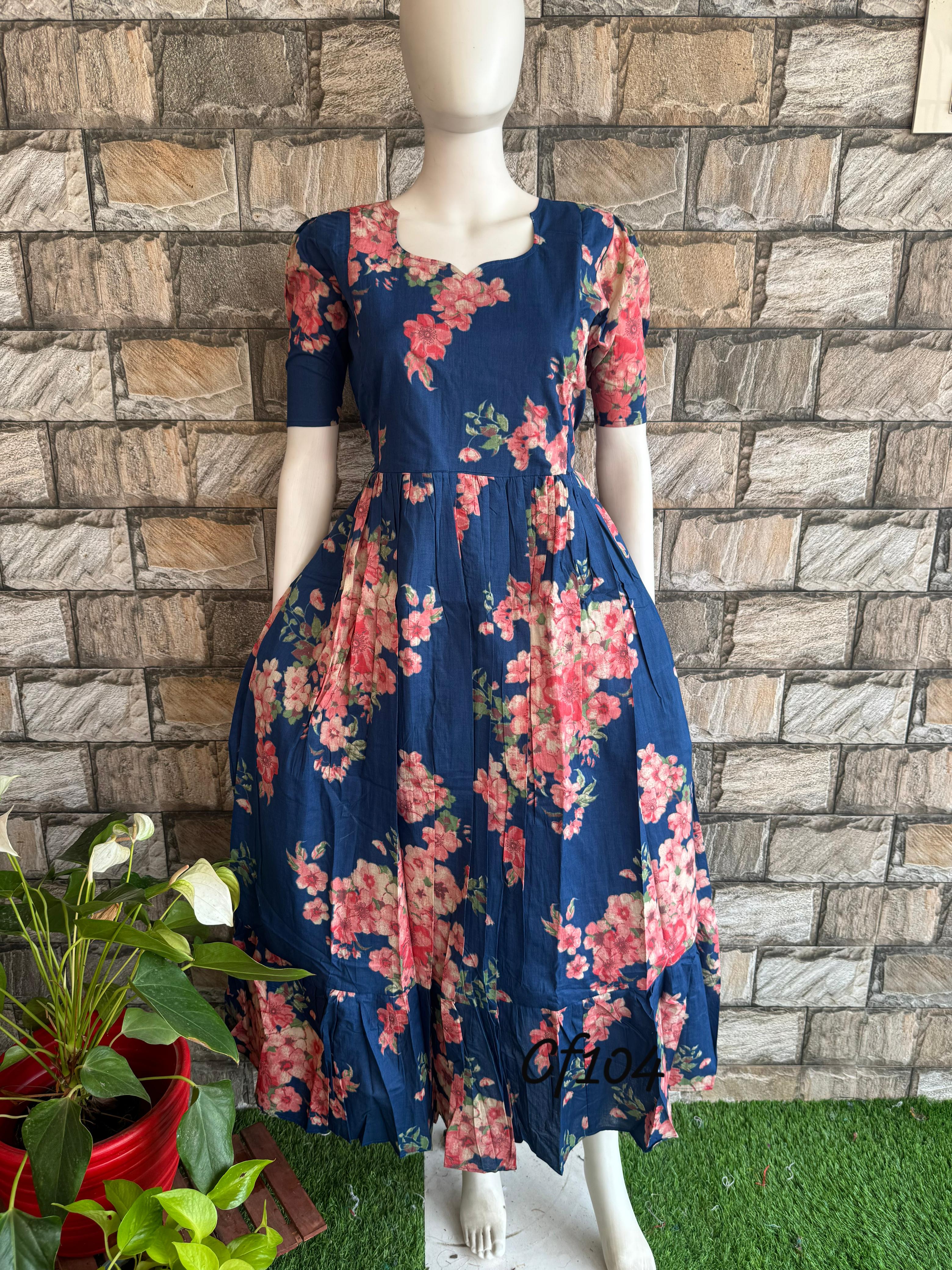 Navy blue floral blossom CF104
