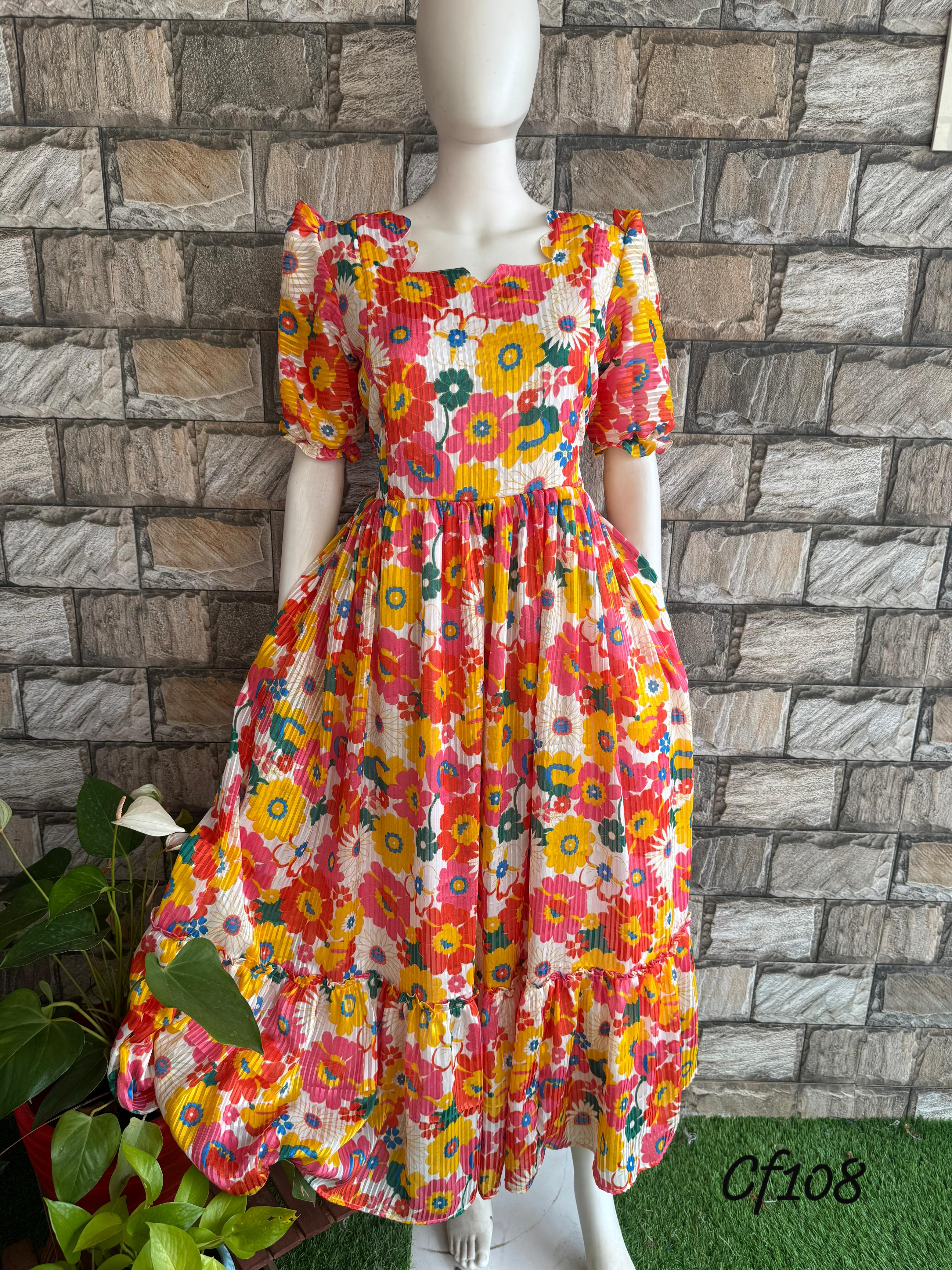 Multicolor floral maxi CF108