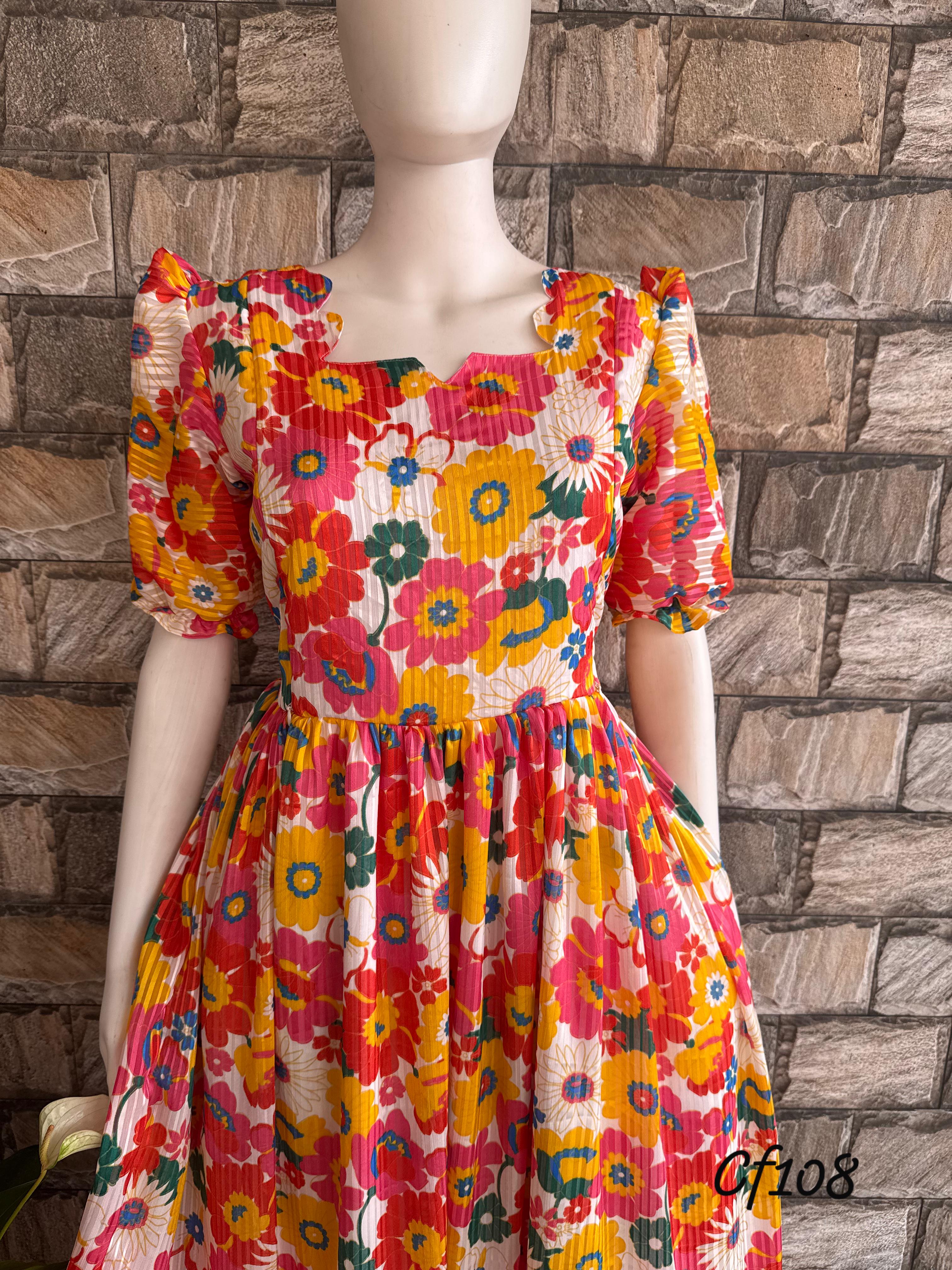 Multicolor floral maxi CF108