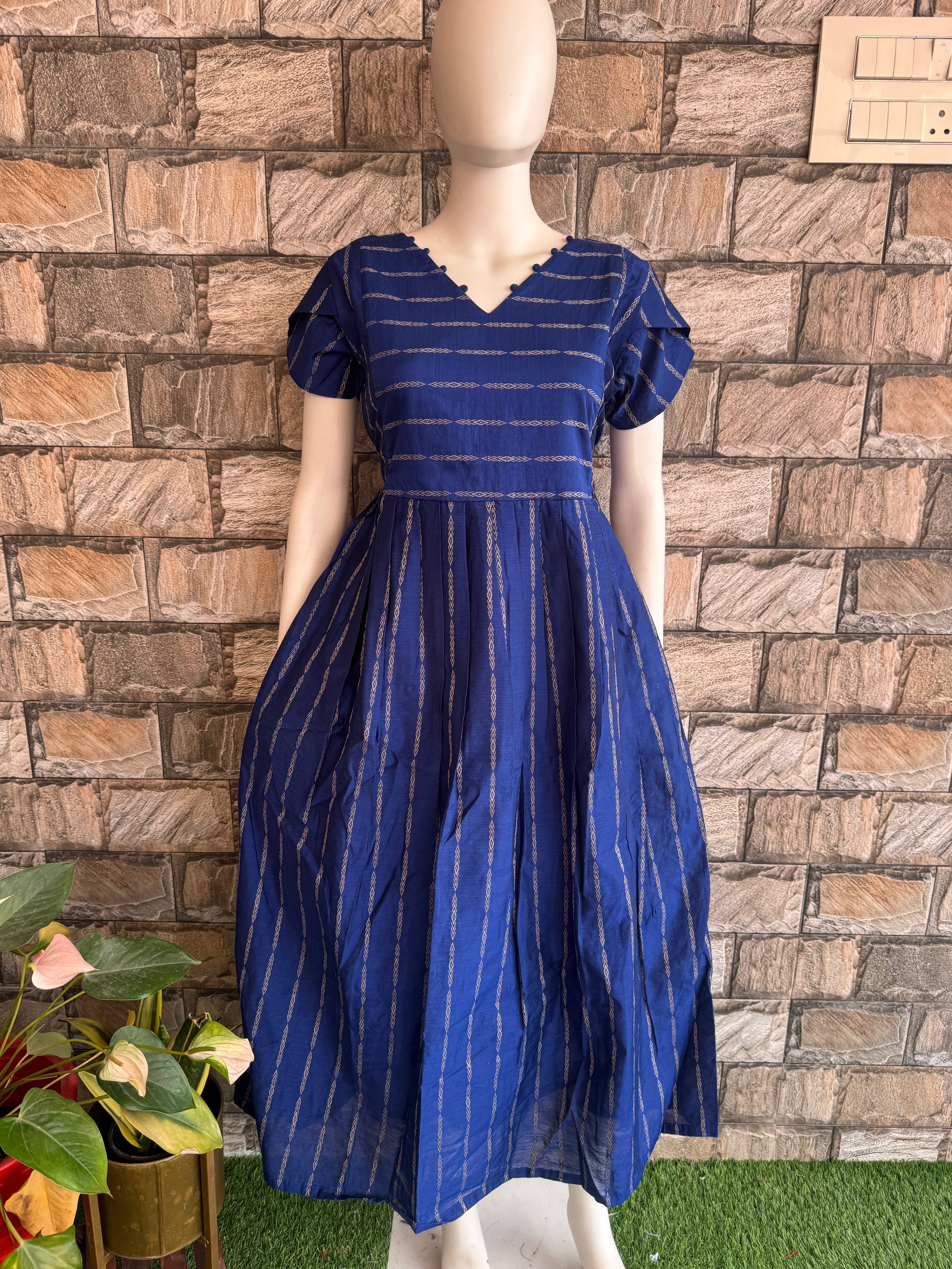 Royal Blue raw silk maternity maxi
