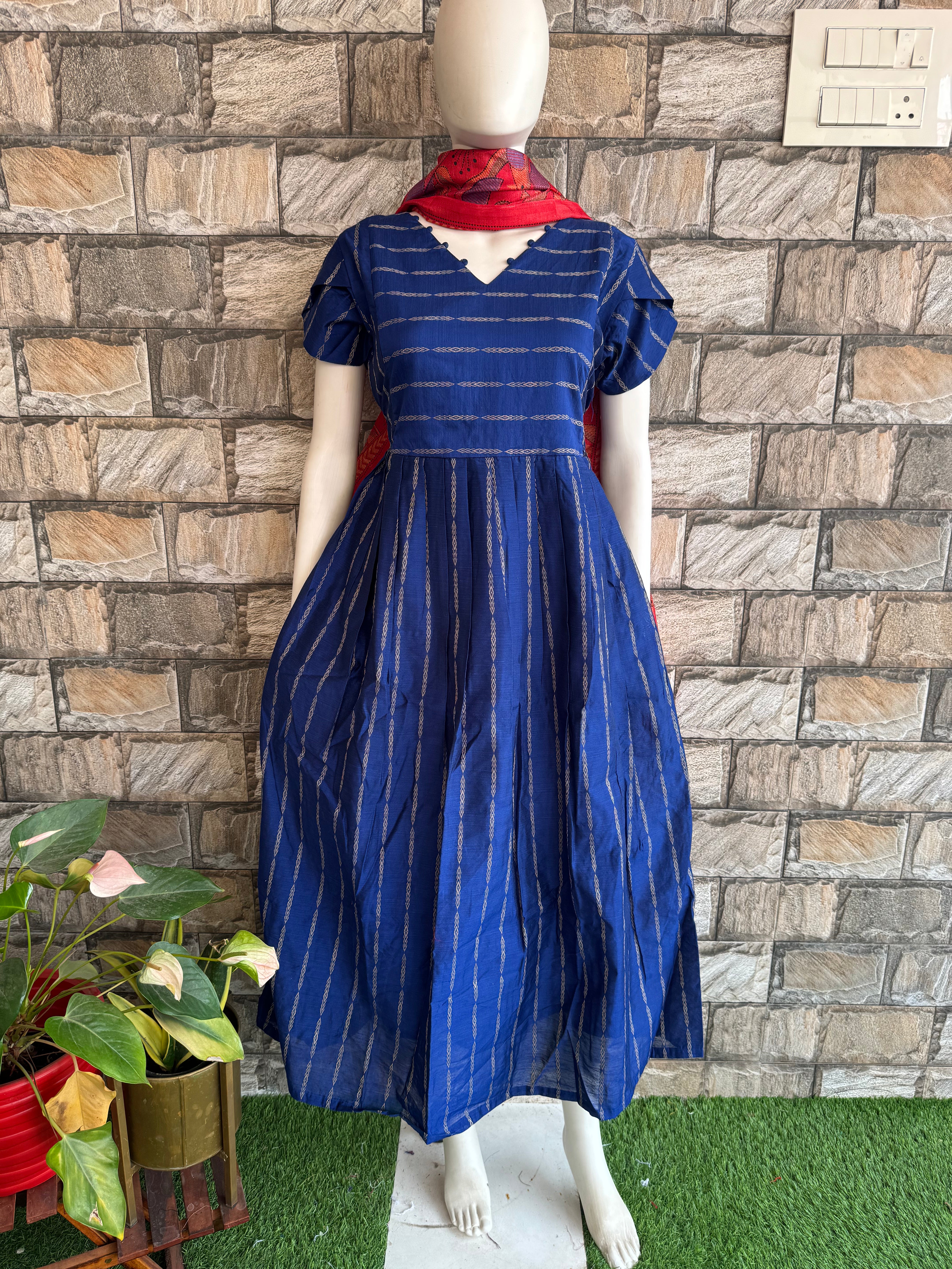 Royal Blue raw silk maternity maxi
