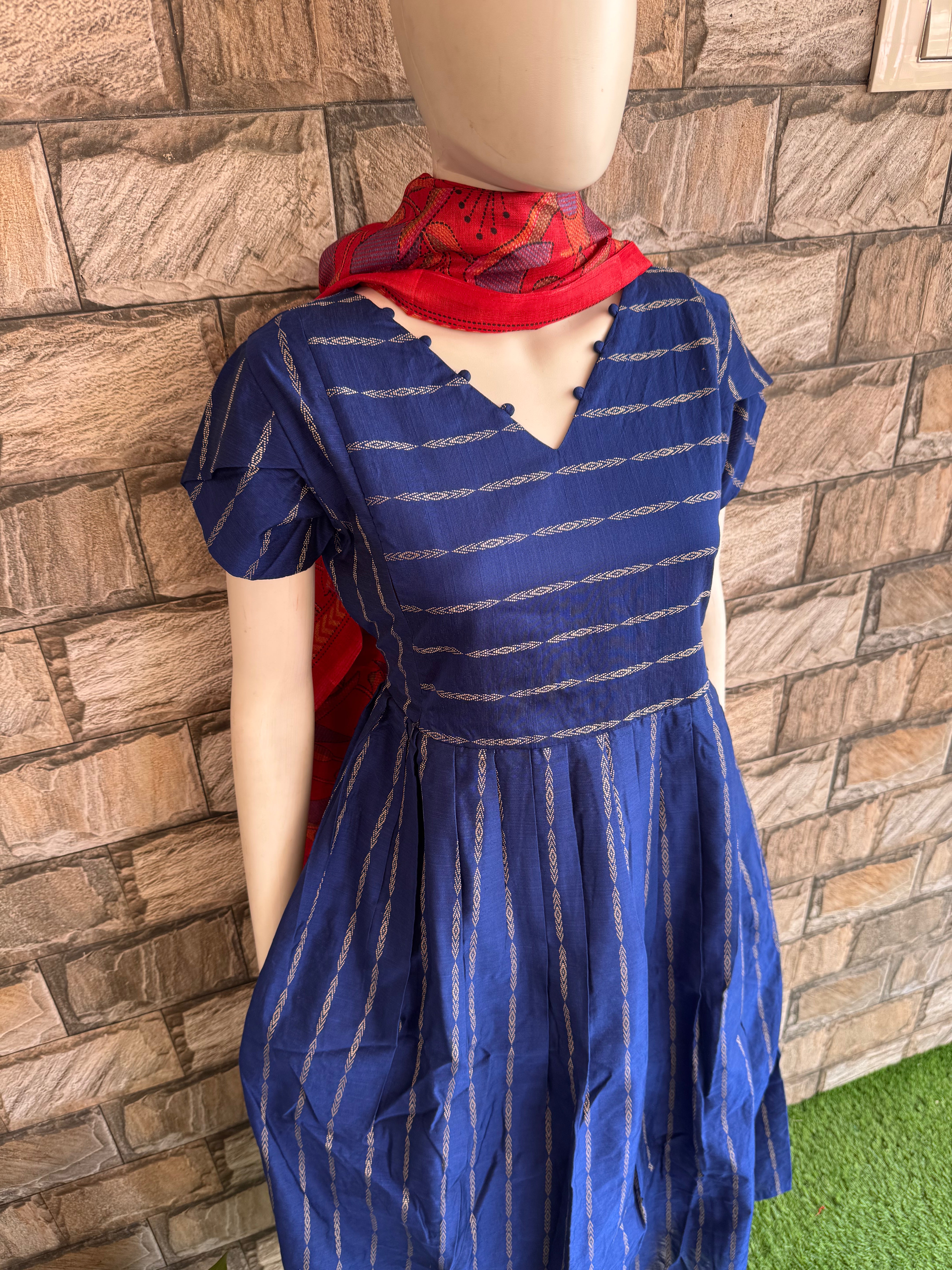 Royal Blue raw silk maternity maxi