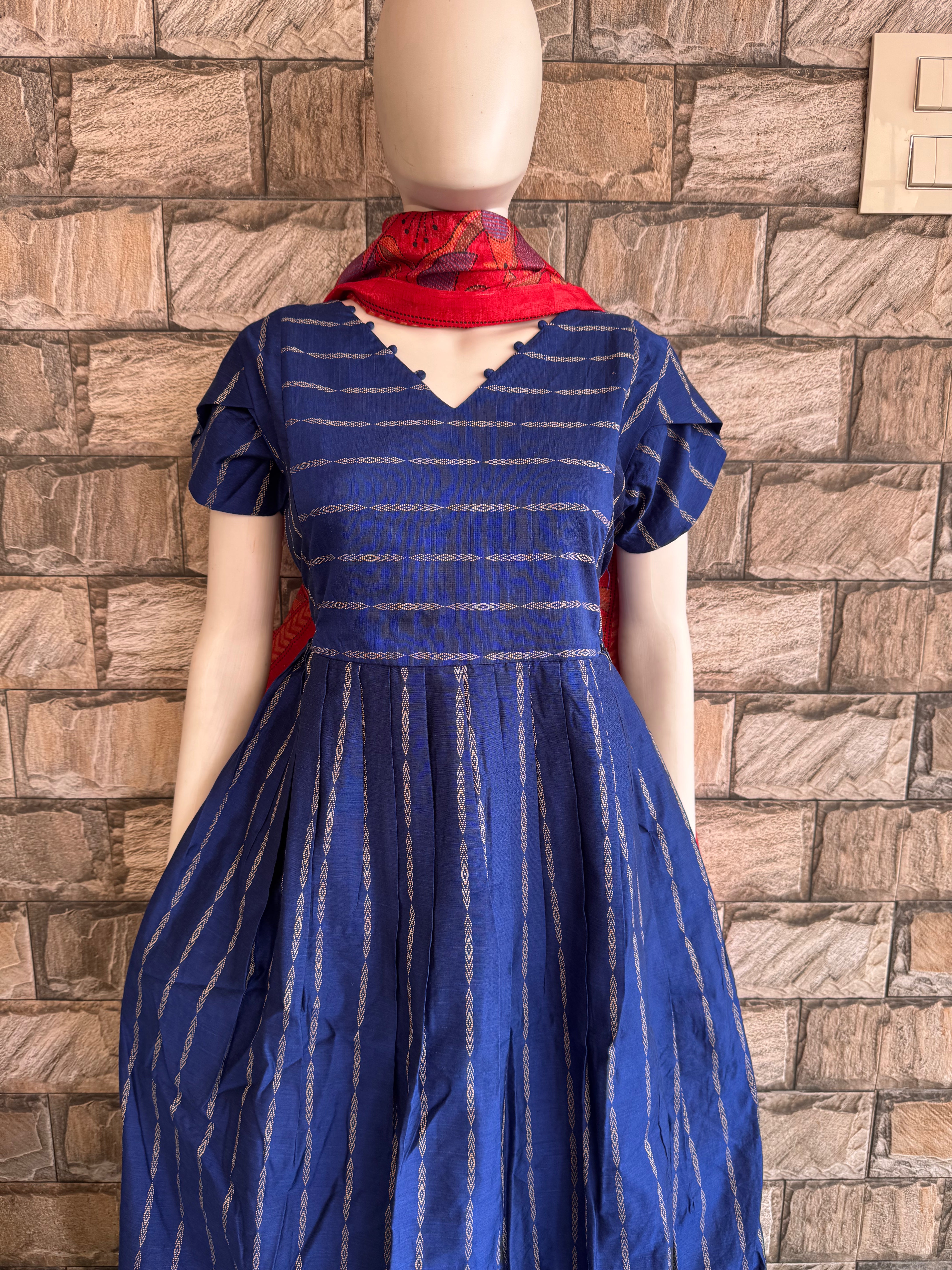 Royal Blue raw silk maternity maxi