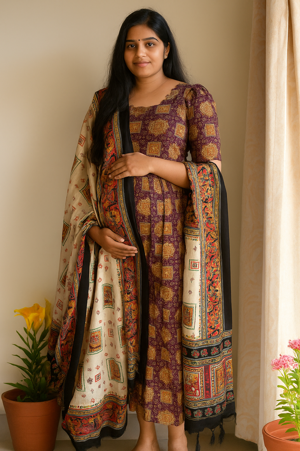 Cotton maxi with full cotton lining