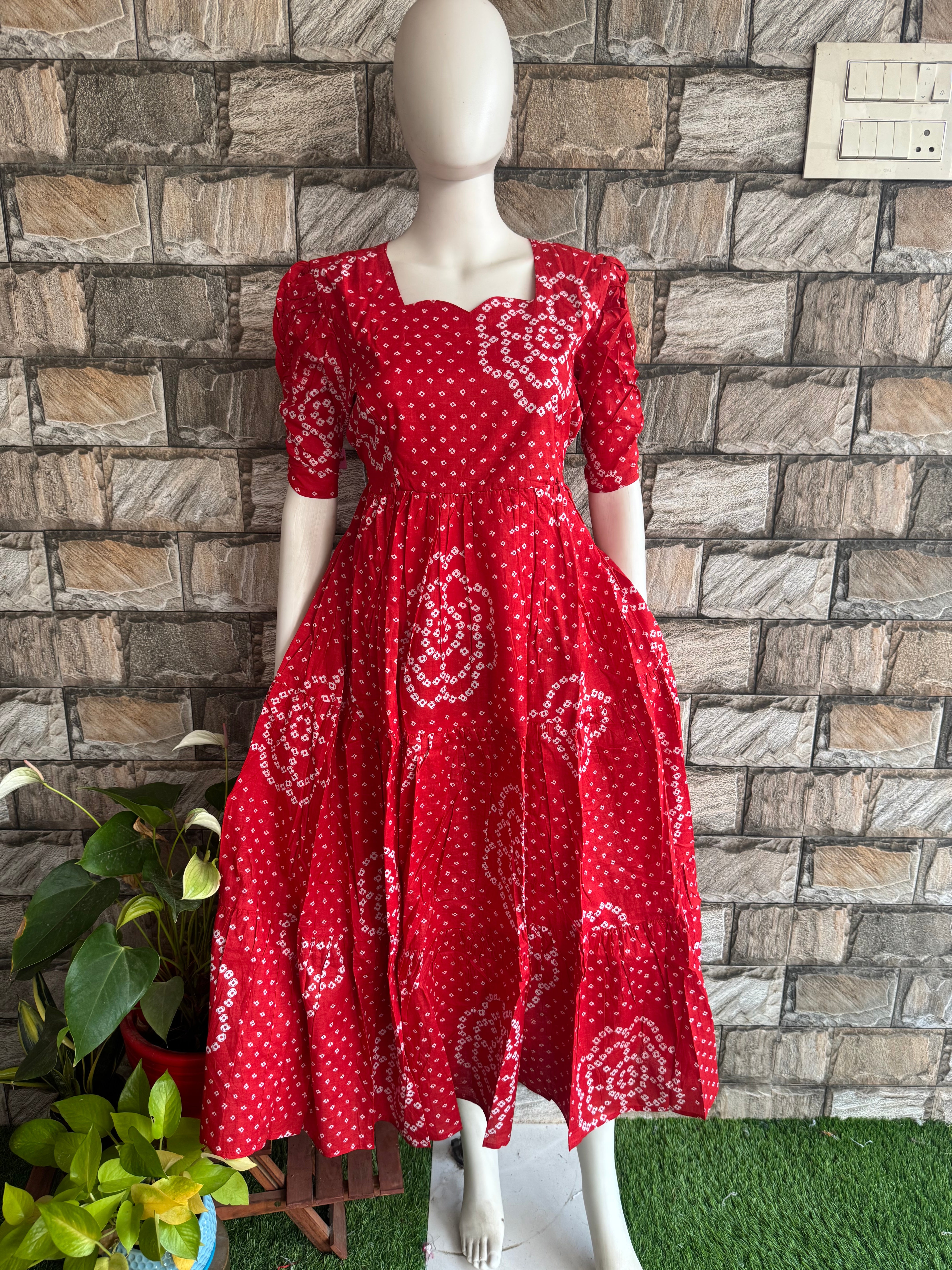 Red cotton maxi