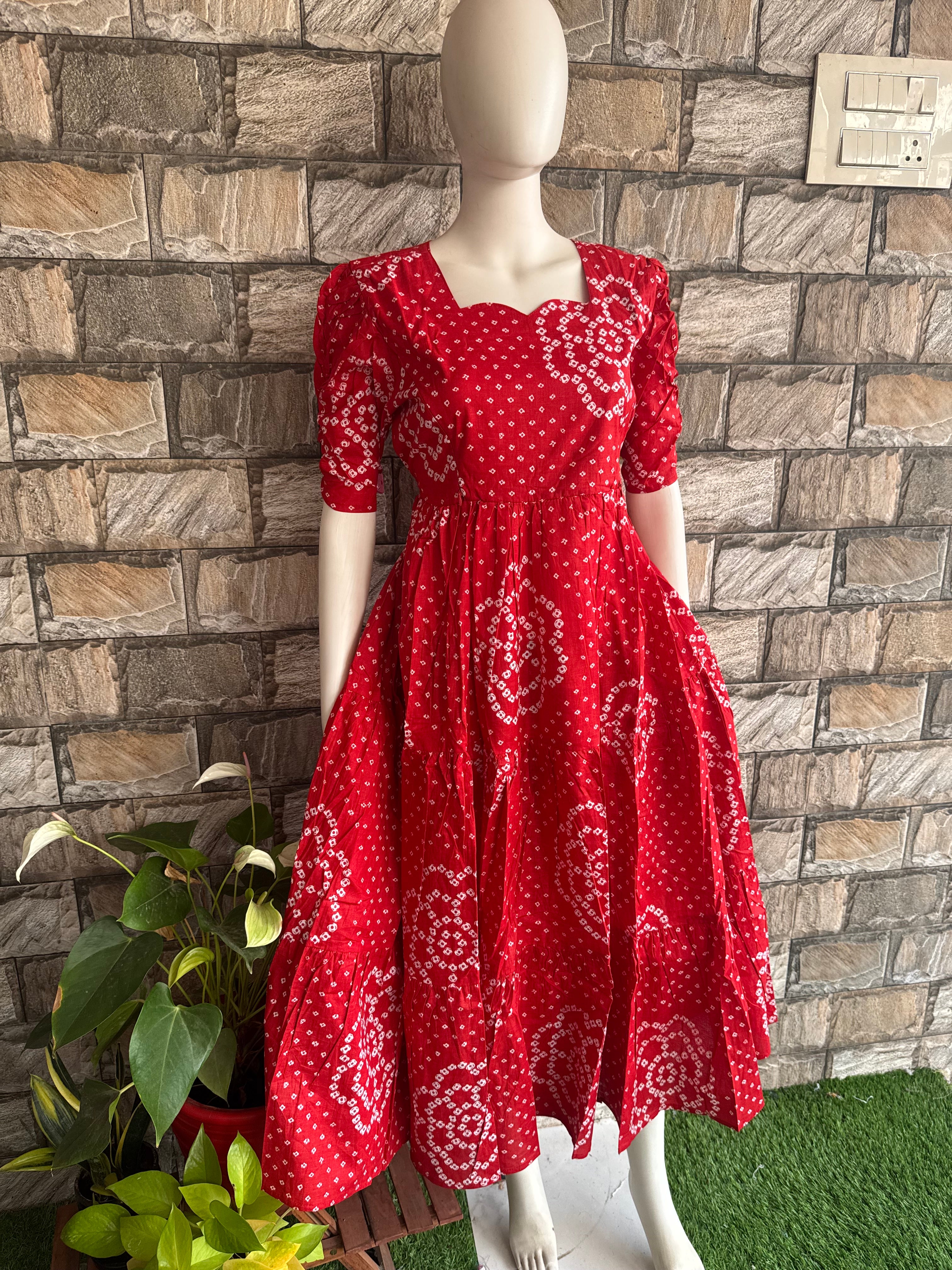 Red cotton maxi