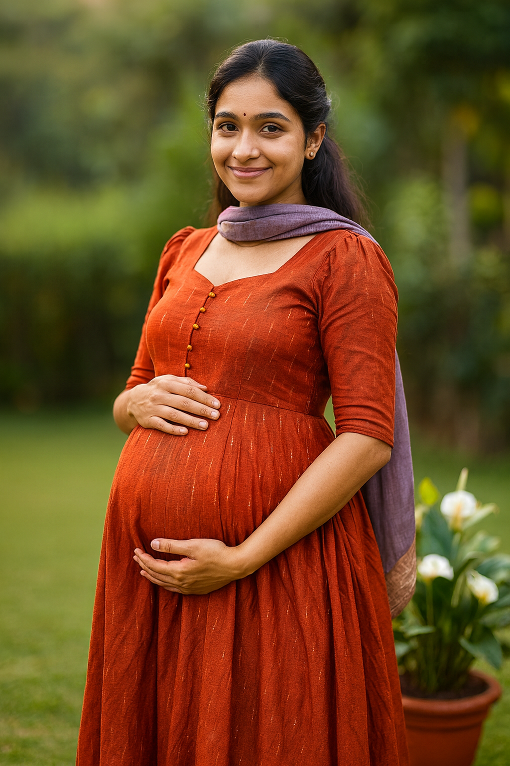 Rust orange Raw silk maxi CF150