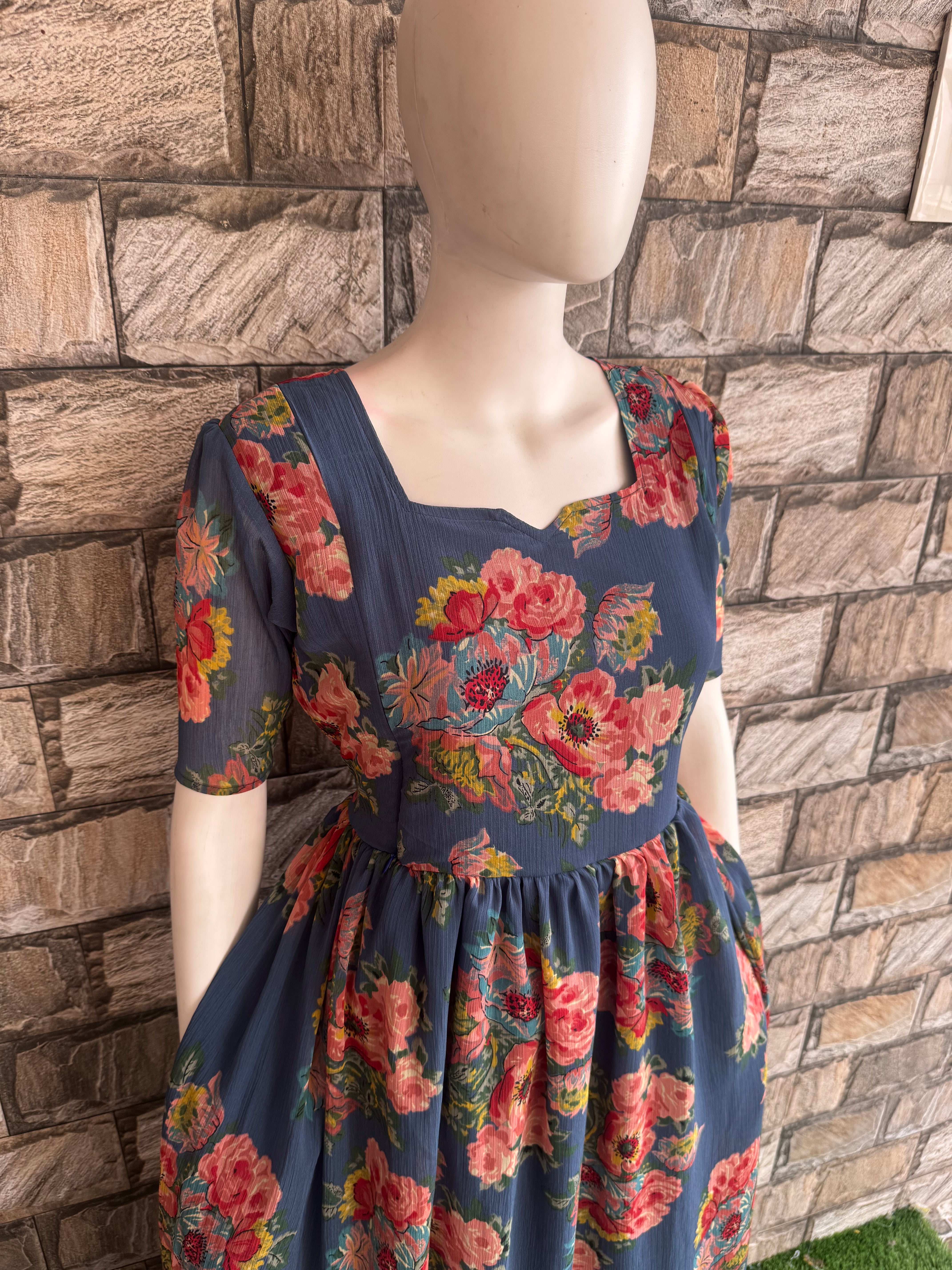 Maternity Feeding Pale Ujala chiffon Maxi  CF158