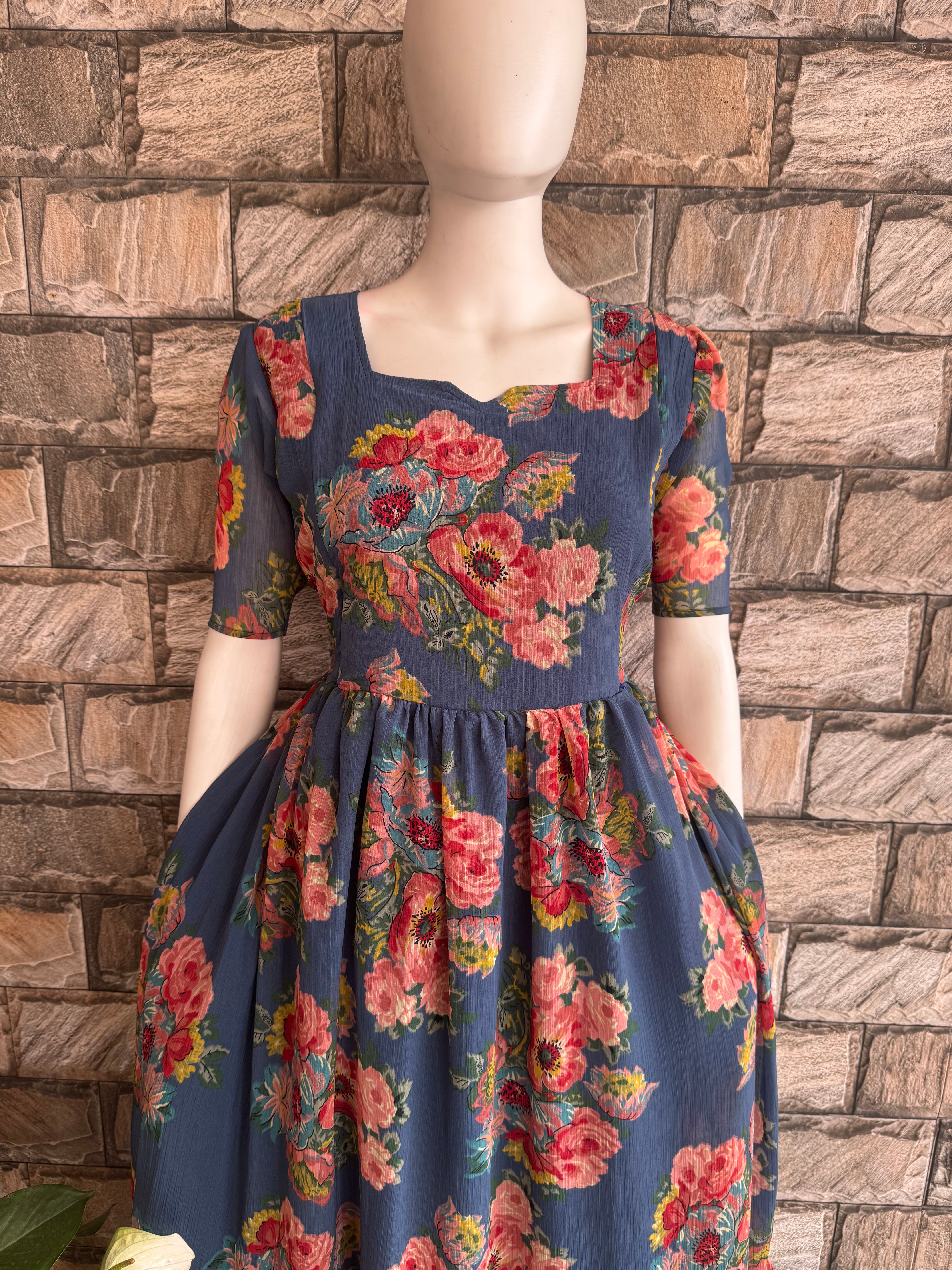 Maternity Feeding Pale Ujala chiffon Maxi  CF158