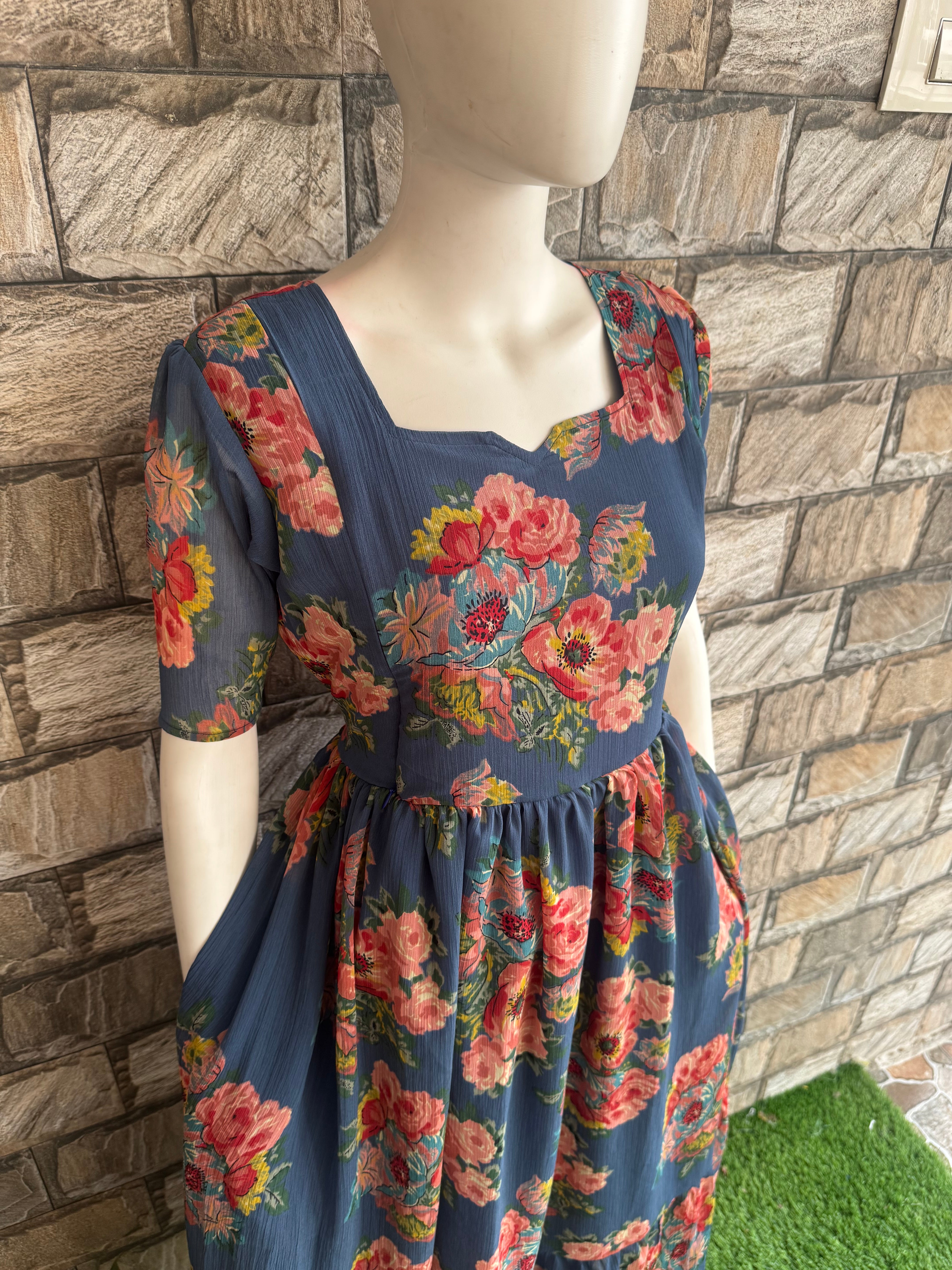 Maternity Feeding Pale Ujala chiffon Maxi  CF158