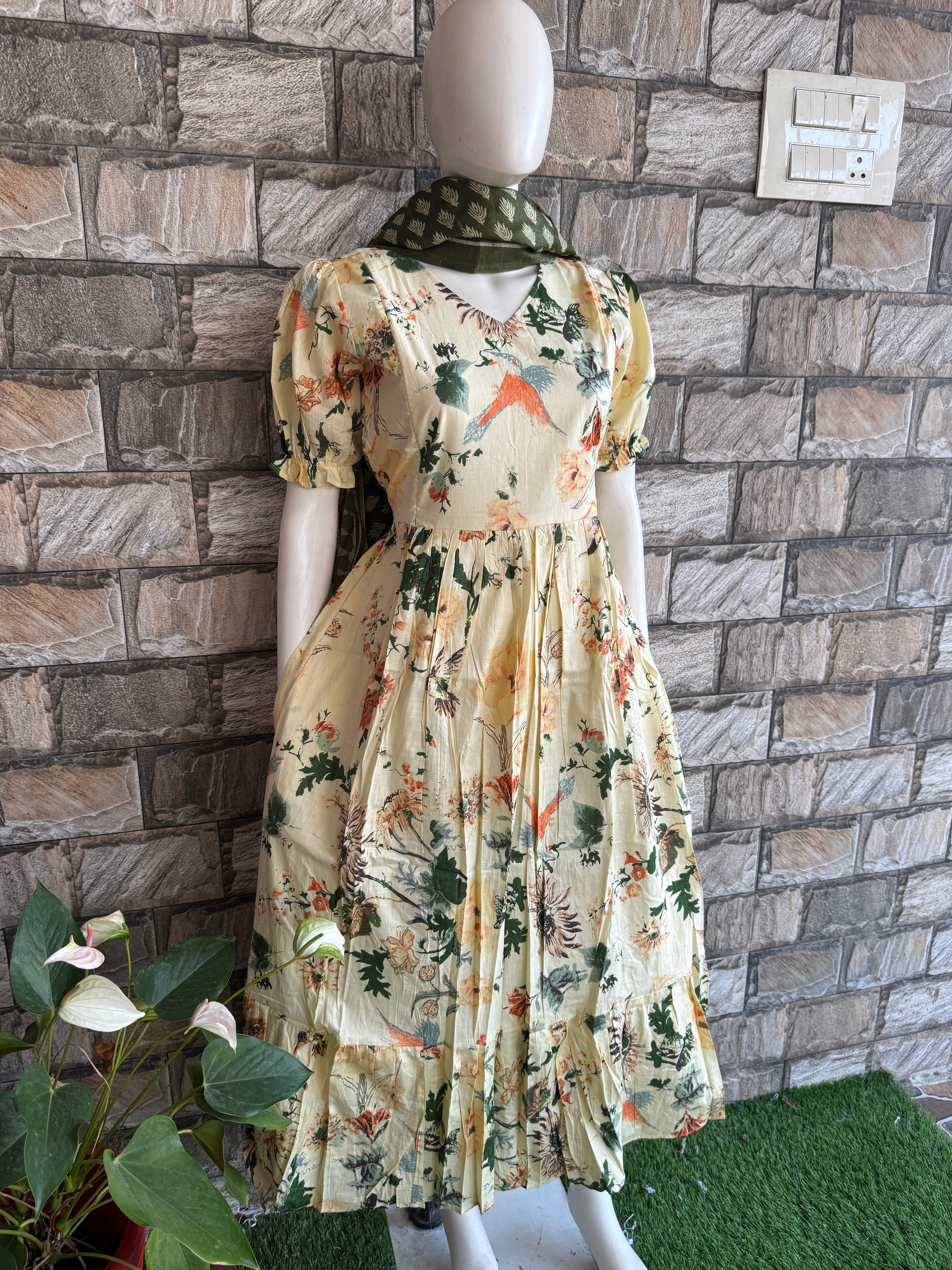 Maternity Feeding Maxi Sandal Bird cotton Maxi CF157