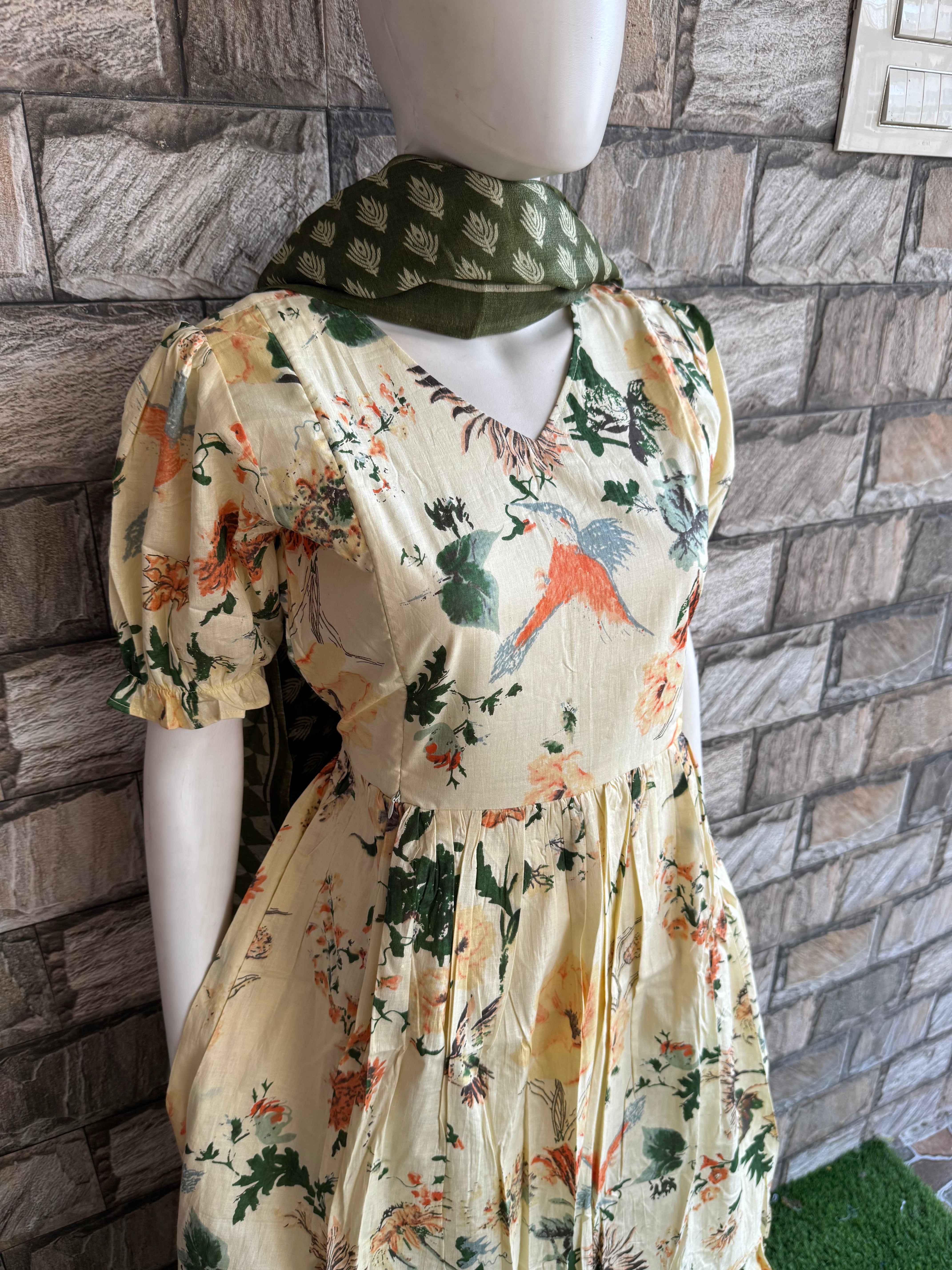 Maternity Feeding Maxi Sandal Bird cotton Maxi CF157