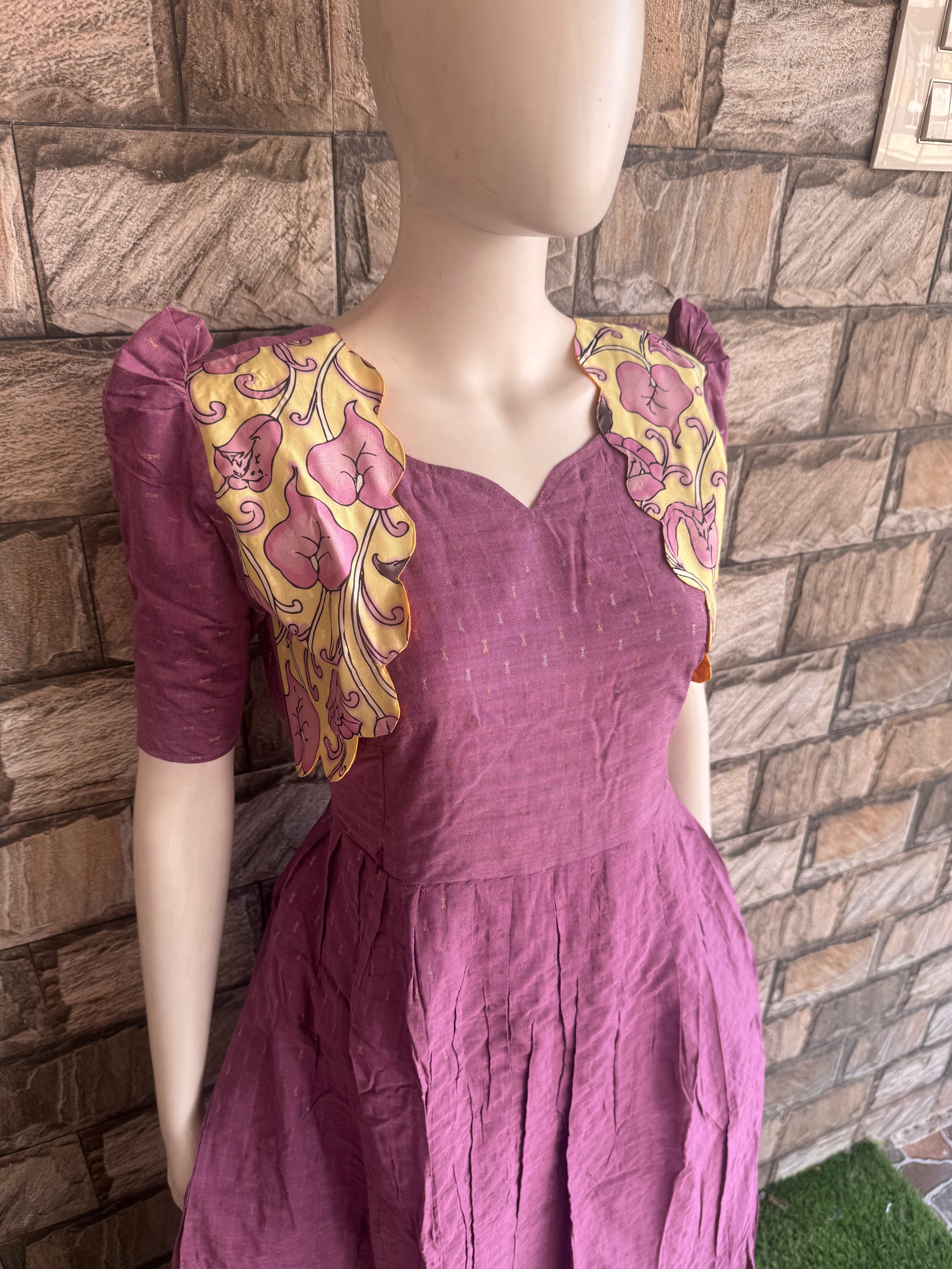 Maternity Lilac Soft raw silk Maxi CF159