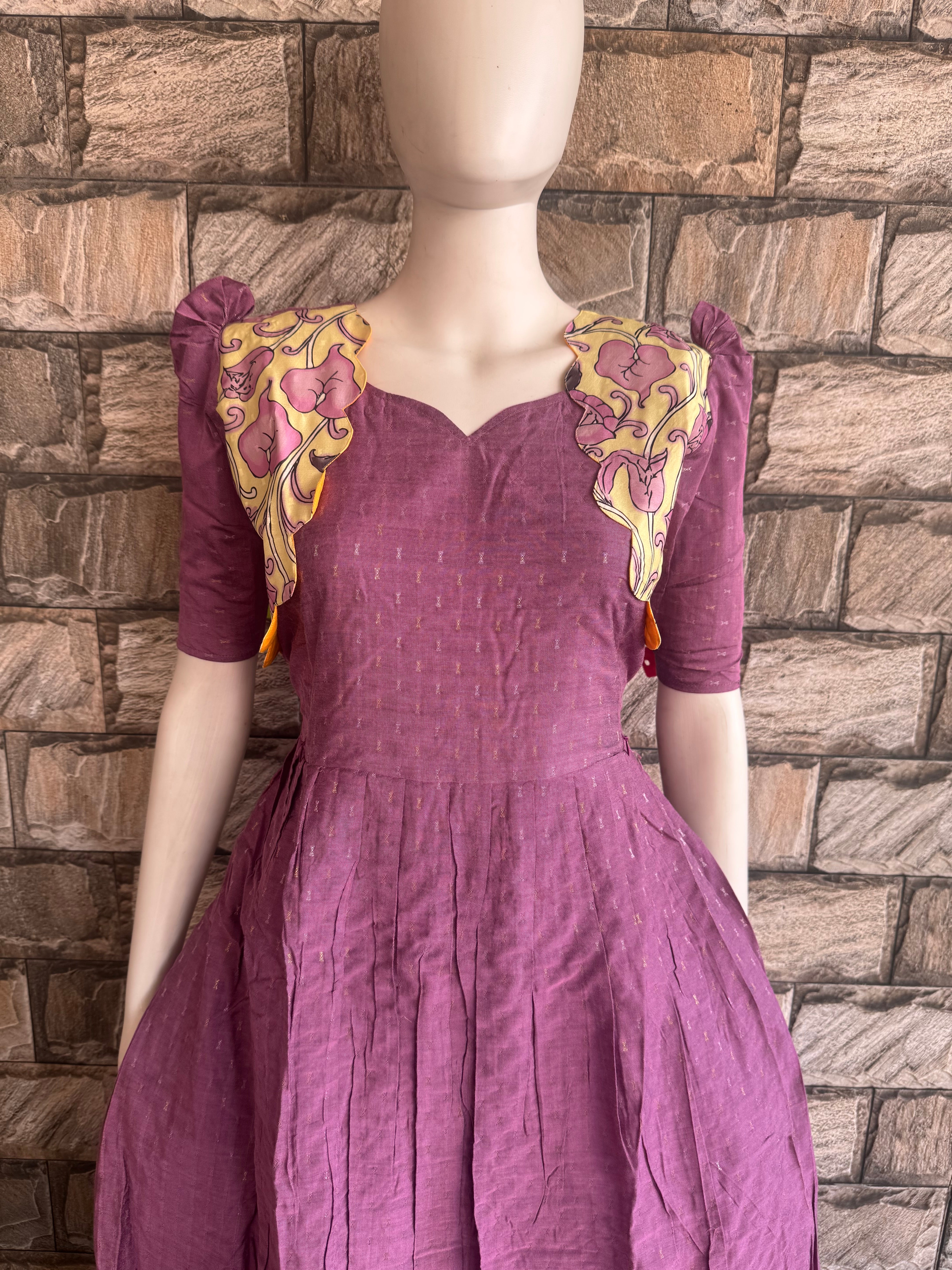 Maternity Lilac Soft raw silk Maxi CF159